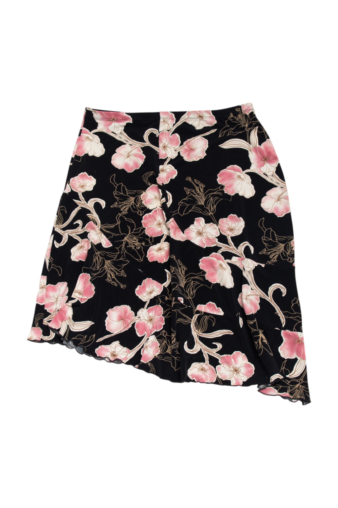 #130 Susan Lawrence Black Floral Skirt | C.154 | Size 10/12