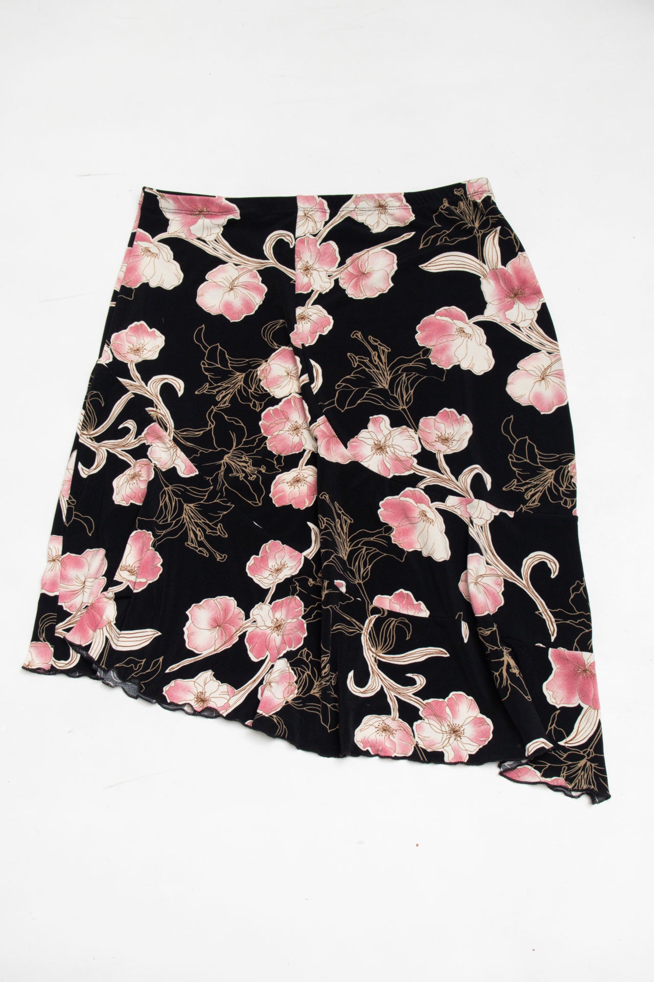 #130 Susan Lawrence Black Floral Skirt | C.154 | Size 10/12