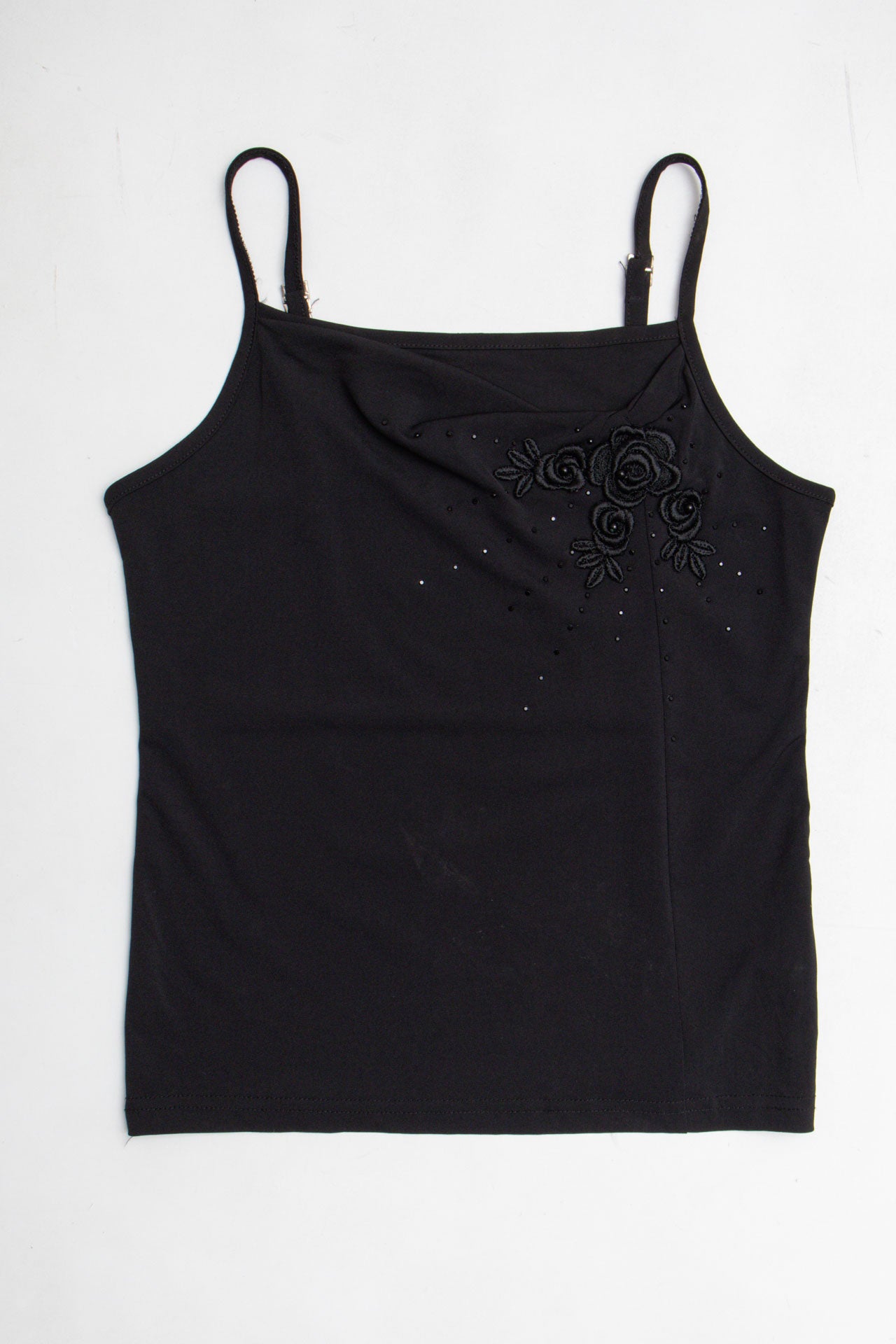 #06 Black Embroidered Tank | C.147 | Size 8