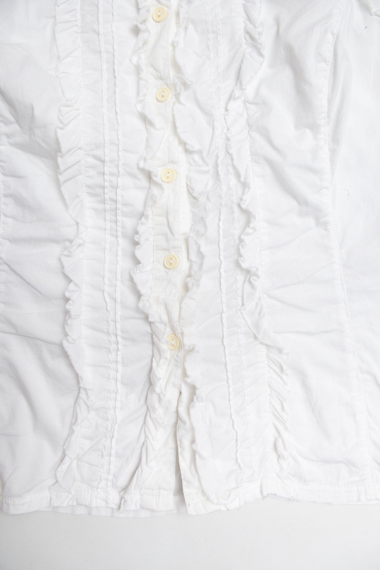 #16 Greece Ruffled Button up Top | C.147 | Size 12/14