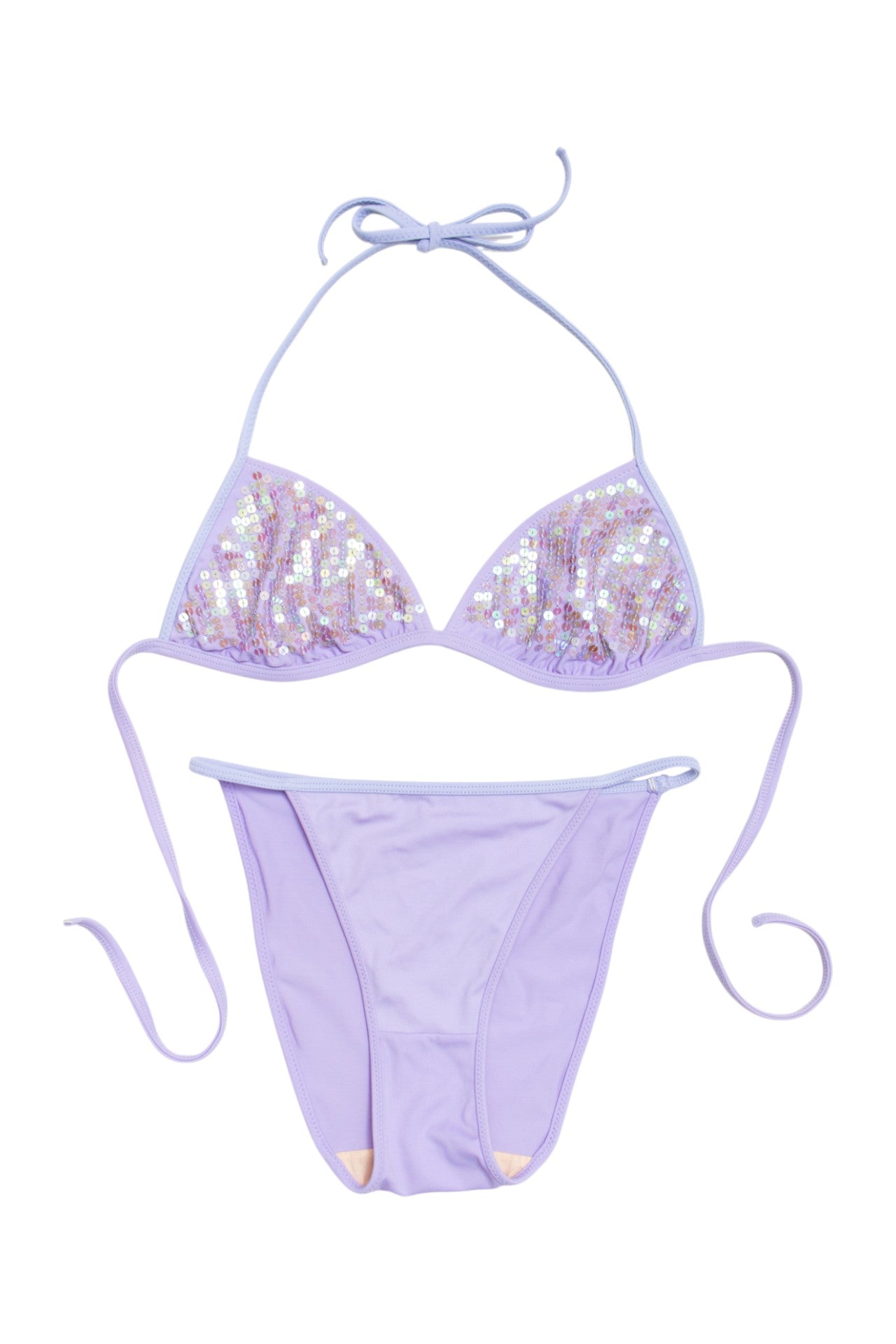#68 purple sequinned bikini | c. 161 | size 6/8