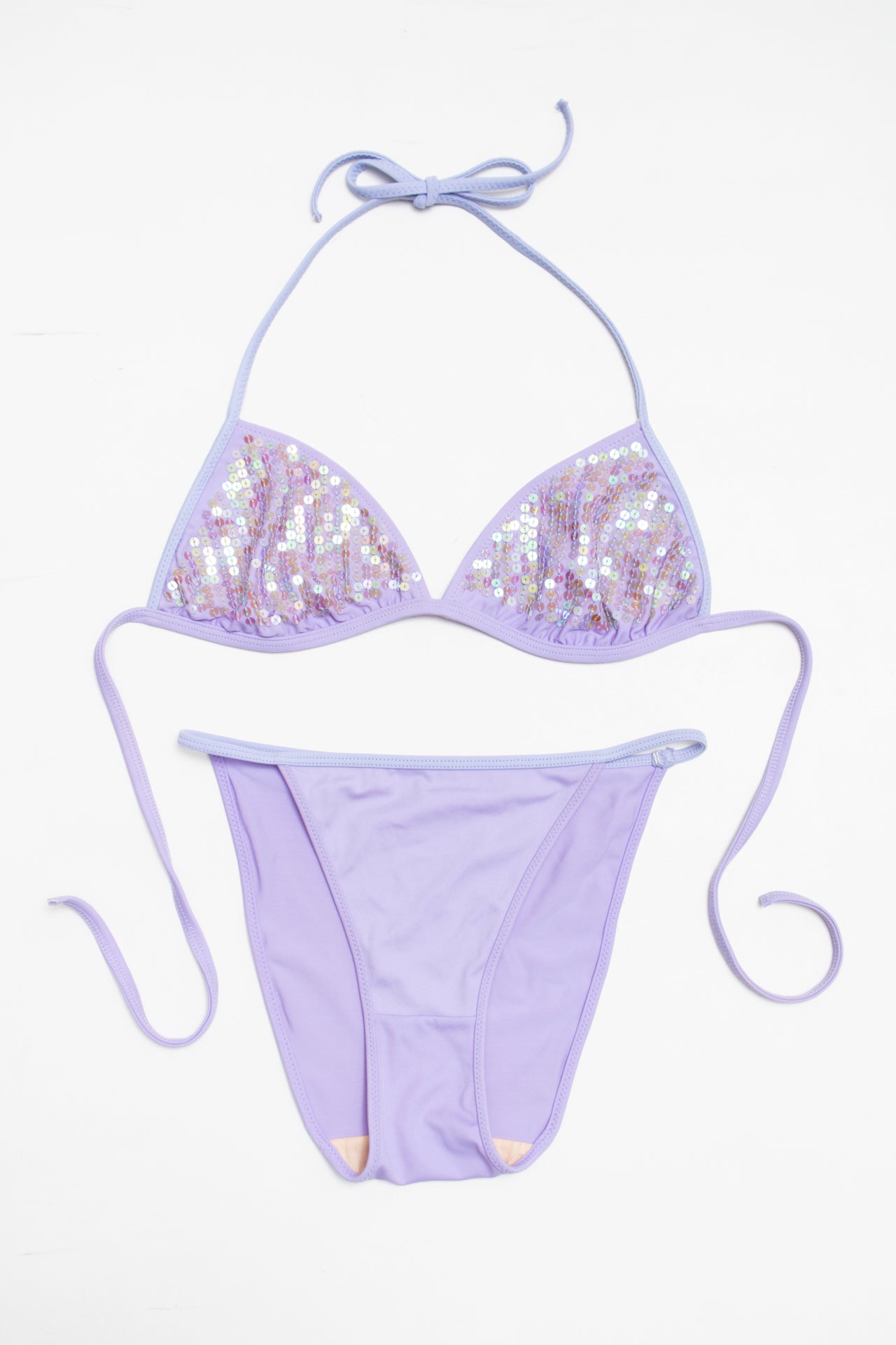 #68 purple sequinned bikini | c. 161 | size 6/8