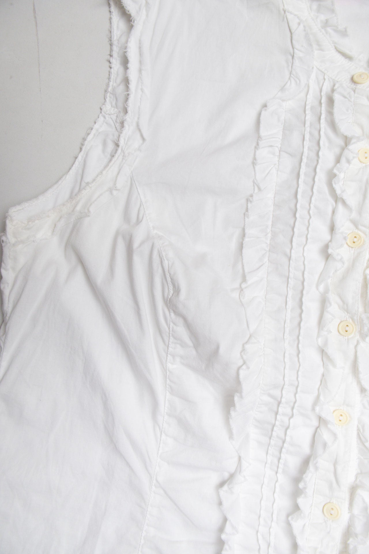 #16 Greece Ruffled Button up Top | C.147 | Size 12/14