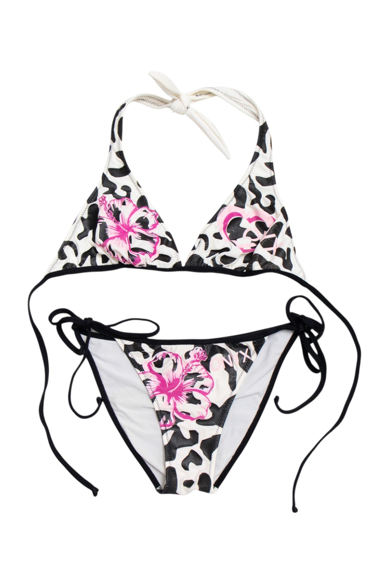 #73 Onyx flower heart print bikini set | c. 161 | size 10