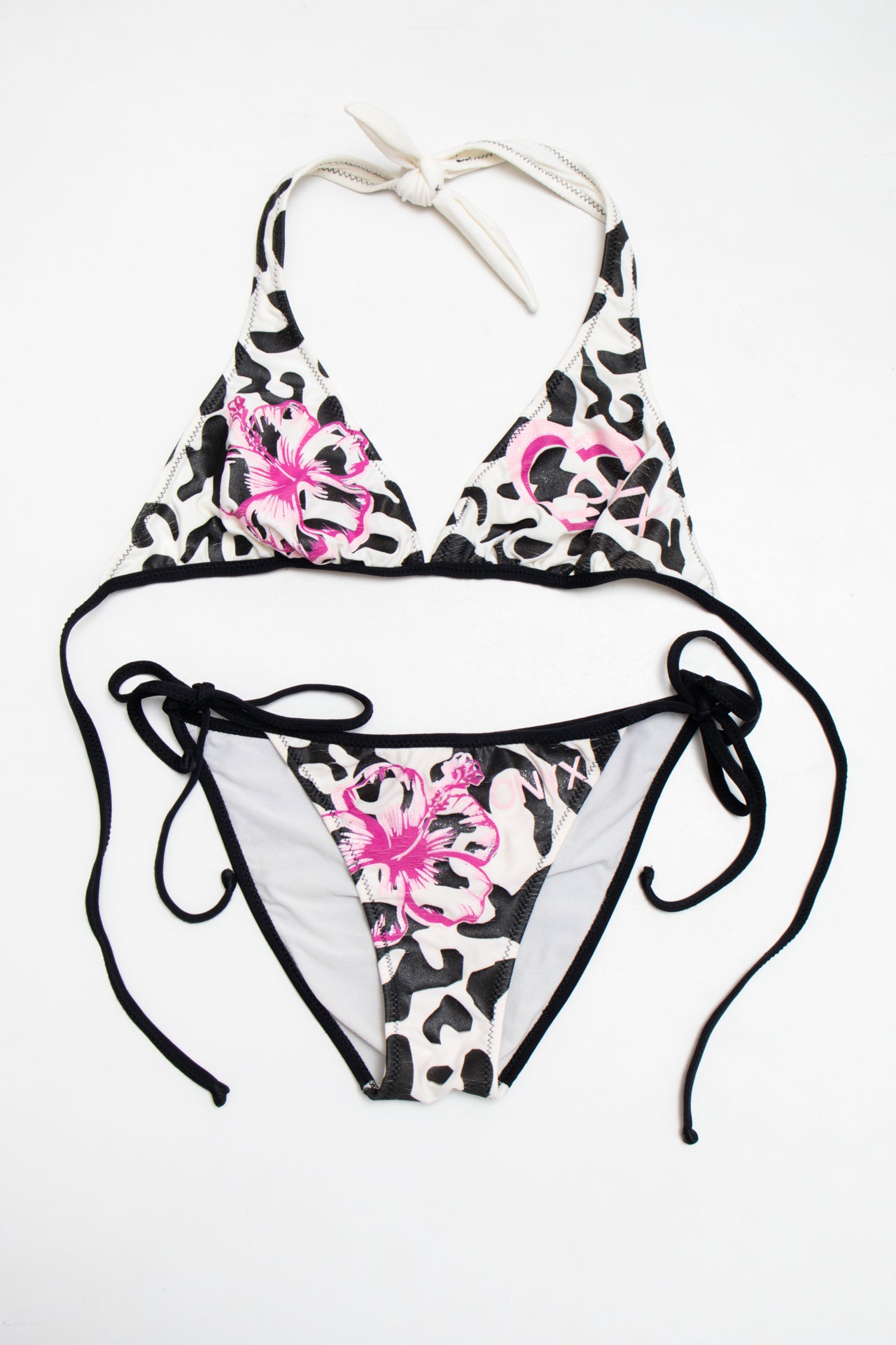 #73 Onyx flower heart print bikini set | c. 161 | size 10