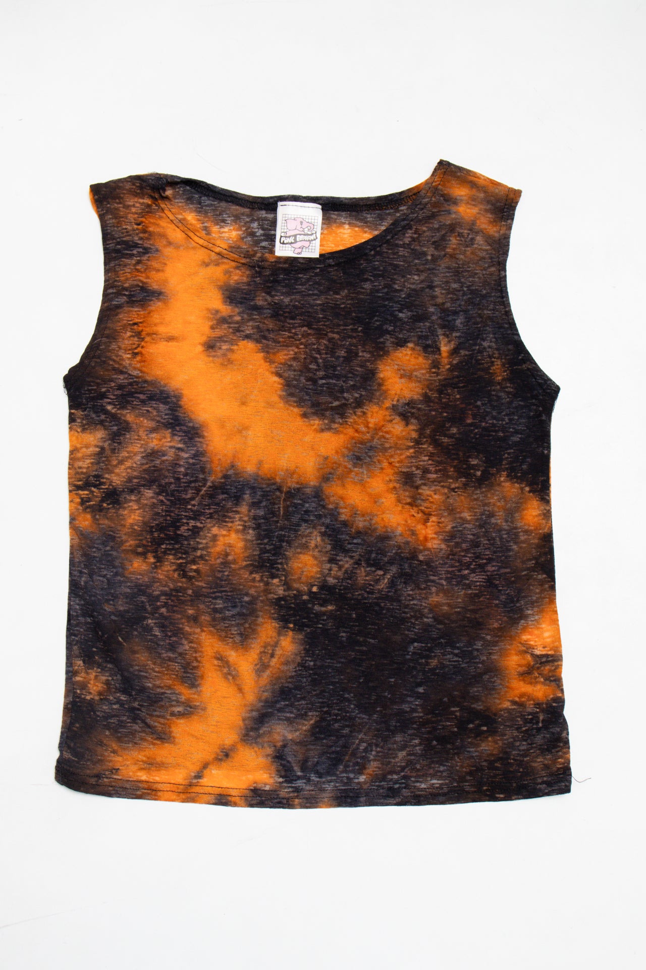 #97 Pink Elephant orange/black tank | c. 161 | size 10/12