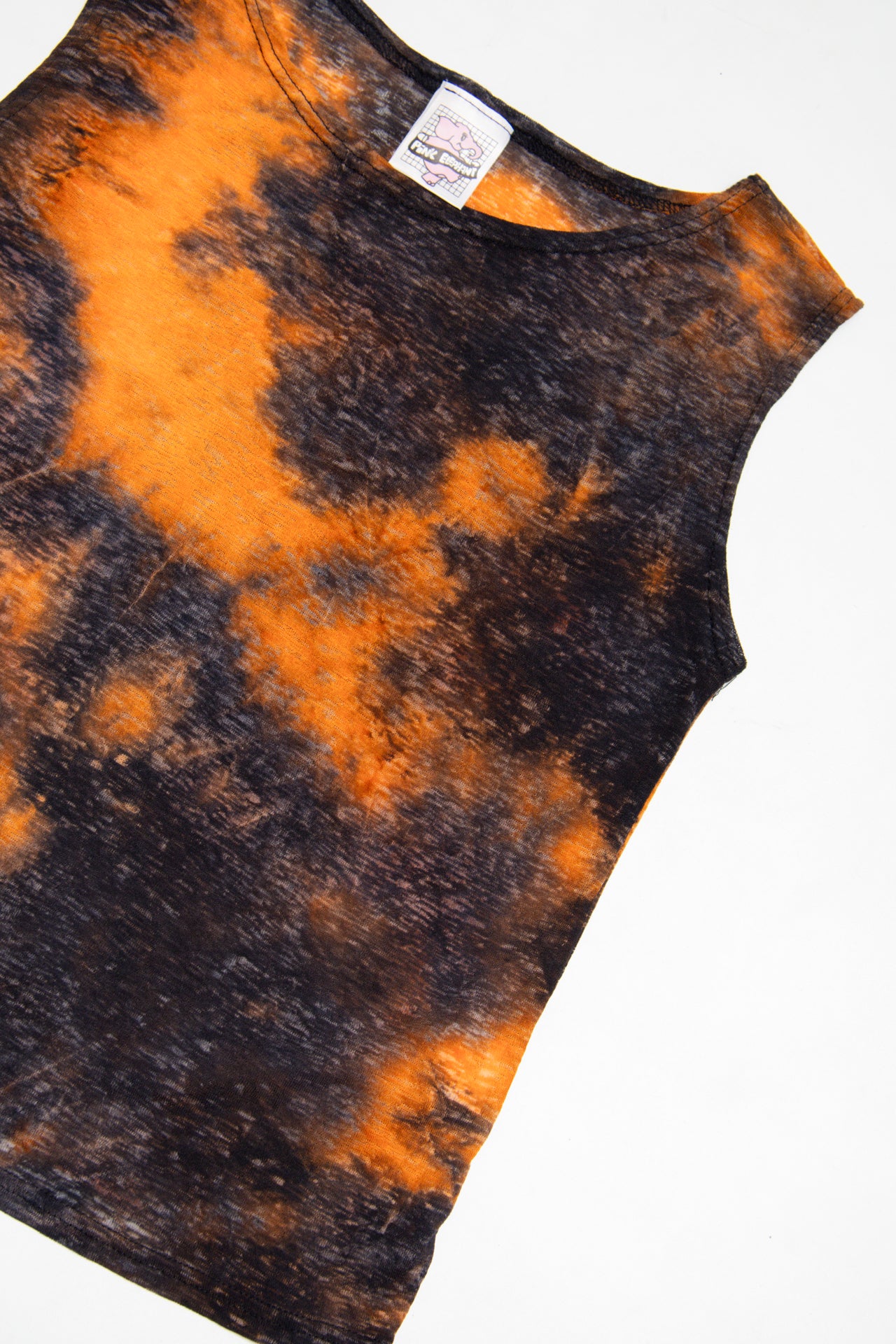 #97 Pink Elephant orange/black tank | c. 161 | size 10/12