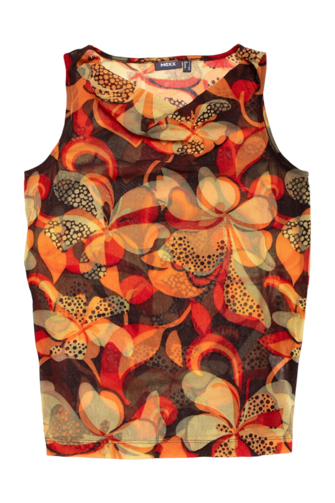 #98 Floral cow neck mesh tank | c. 161 | size 10/12