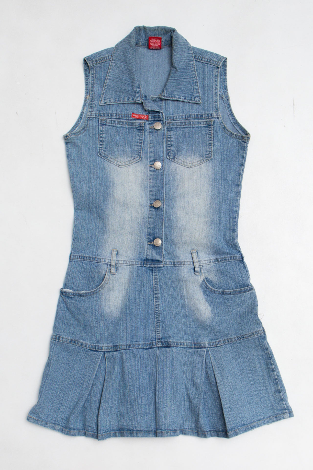 #41 Pleated Denim Mini Dress | C.147 | Size 8