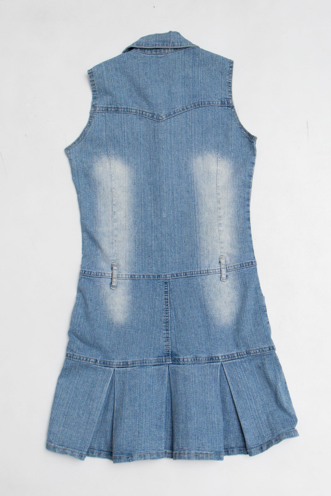 #41 Pleated Denim Mini Dress | C.147 | Size 8