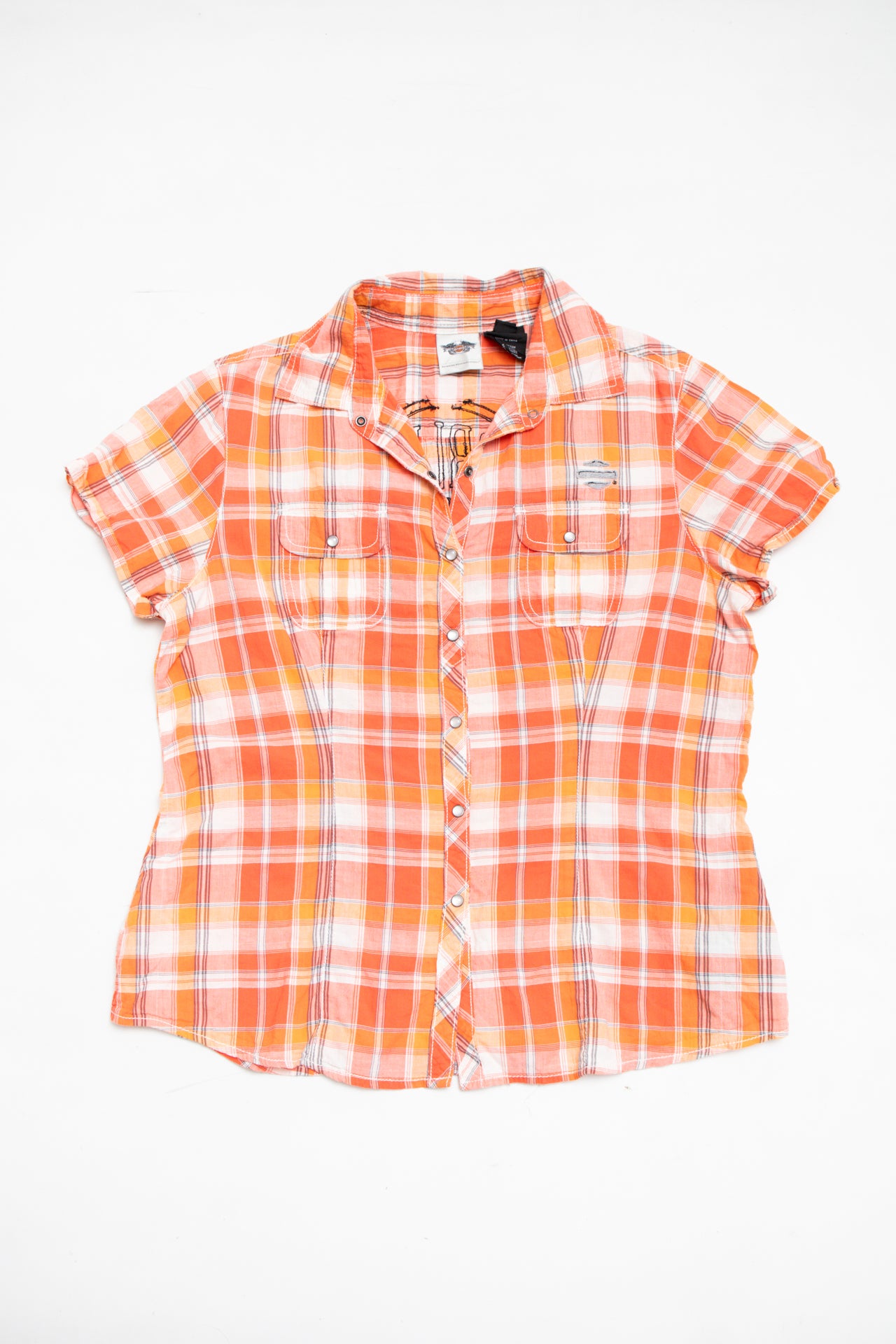 #115 Harley Davidson plaid button up | c. 161 | size 10