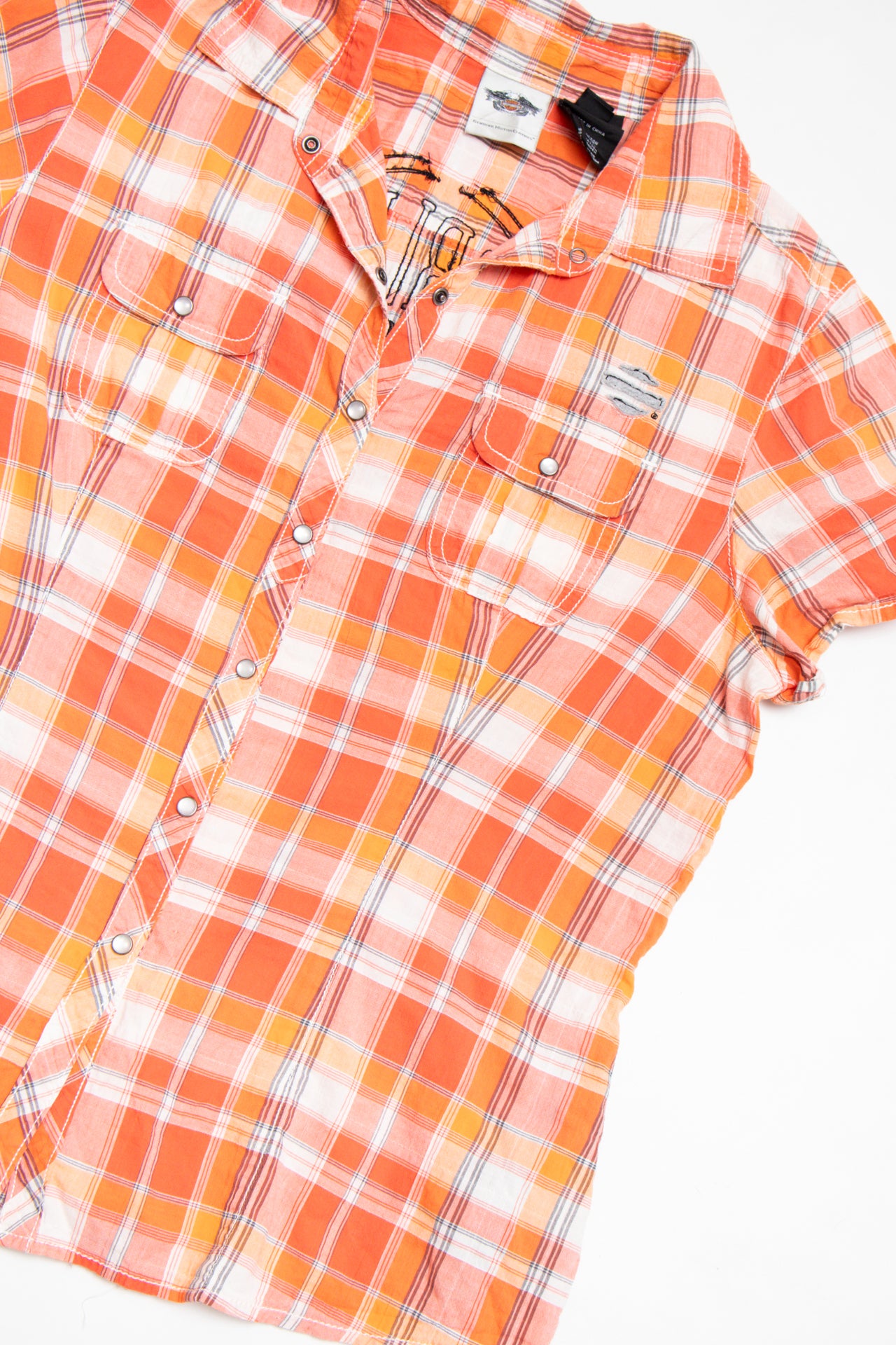 #115 Harley Davidson plaid button up | c. 161 | size 10