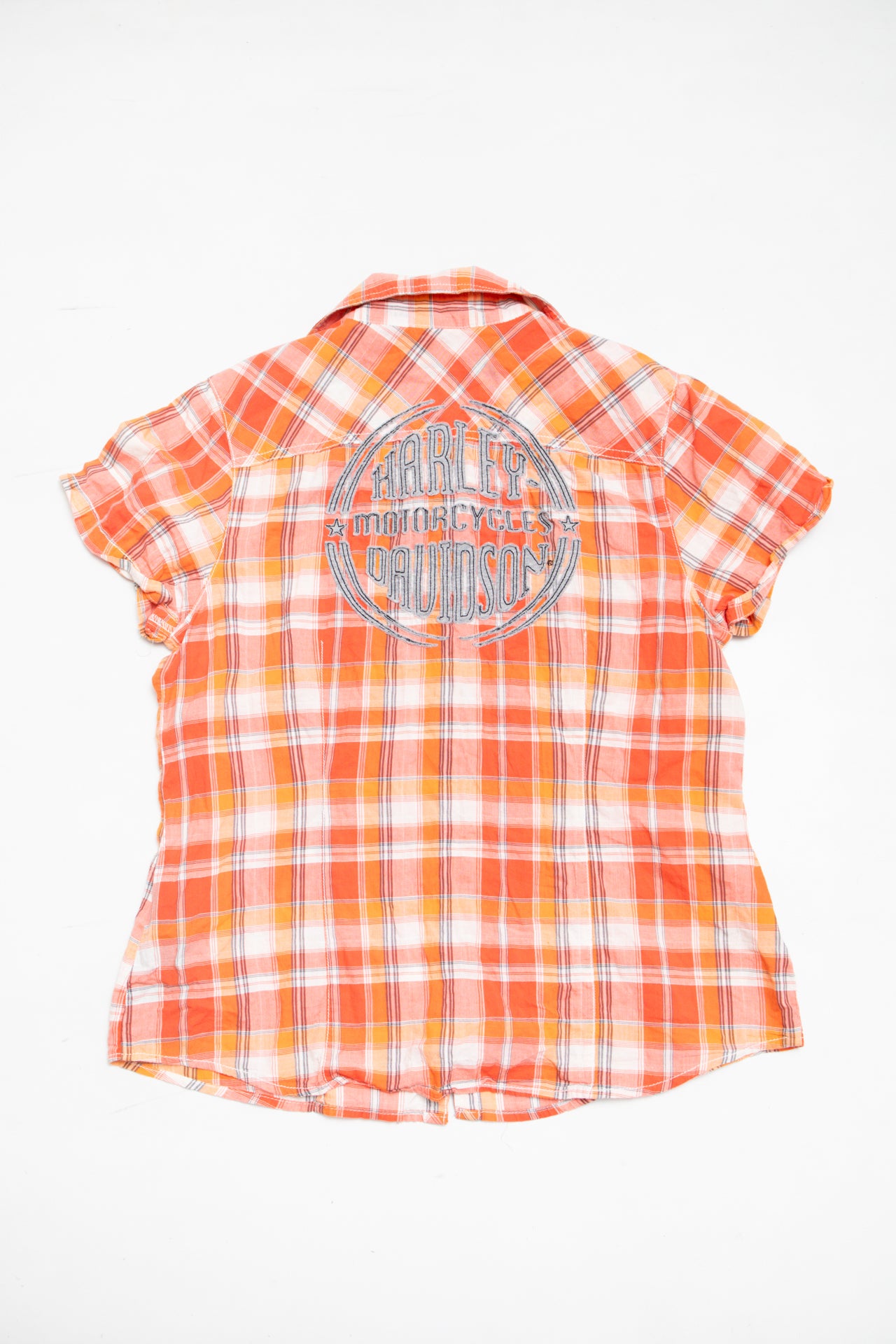 #115 Harley Davidson plaid button up | c. 161 | size 10