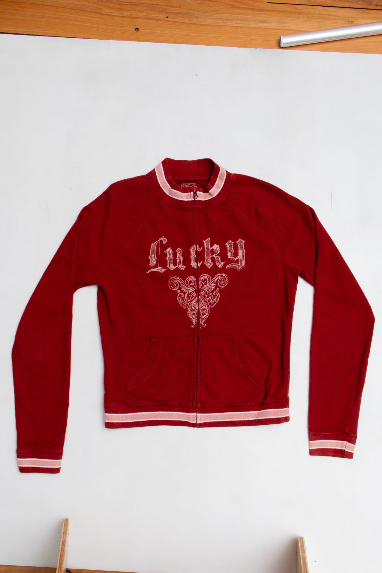 #48 Lucky Red Zip Up |C.147 | Size 10