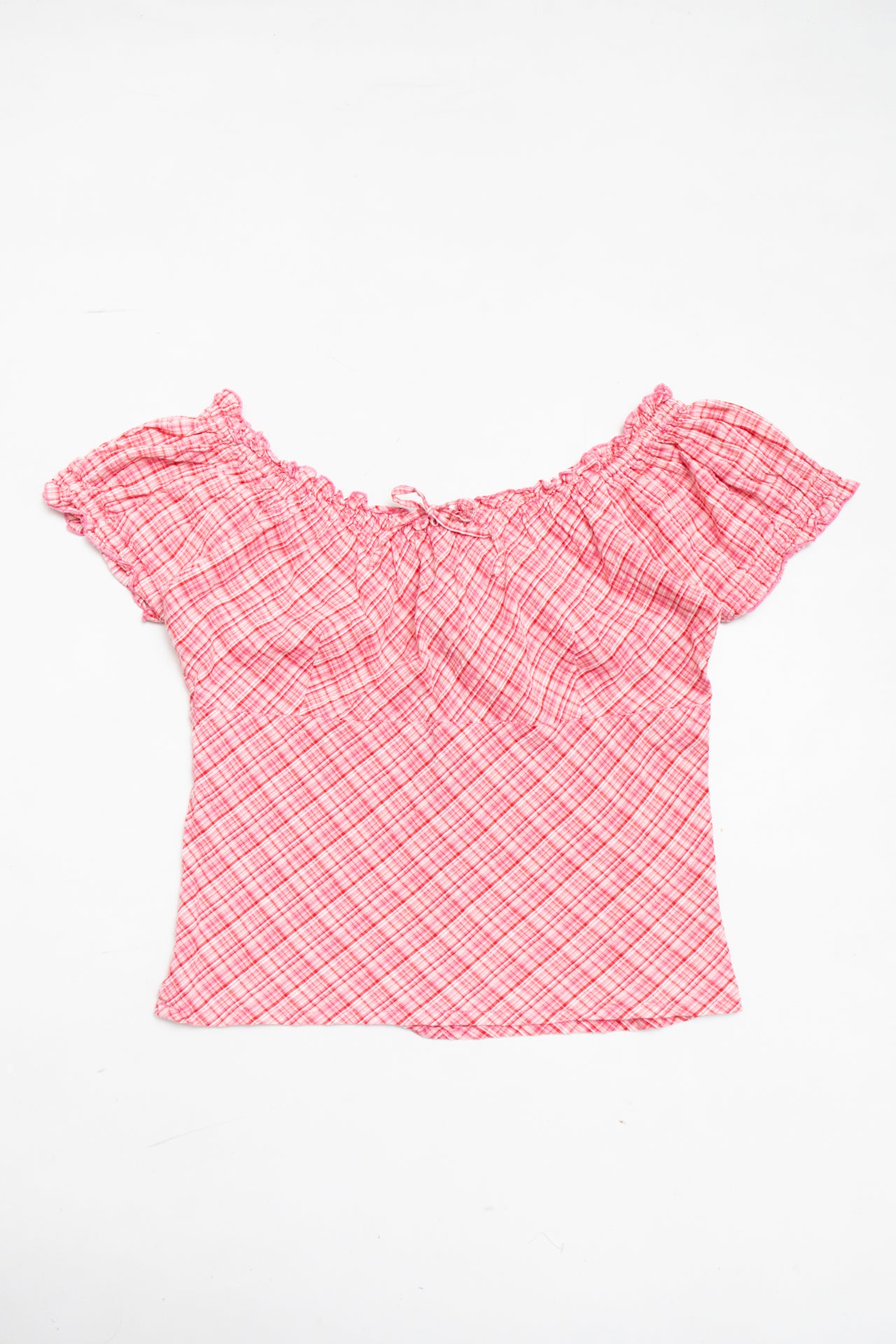 #117 Mim plaid wide neck top | c. 161 | size 10