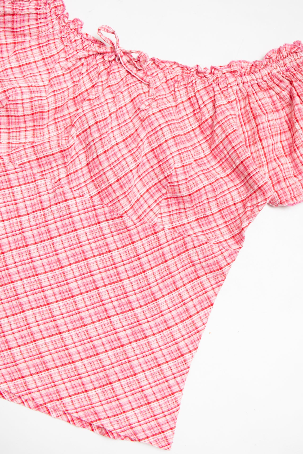 #117 Mim plaid wide neck top | c. 161 | size 10
