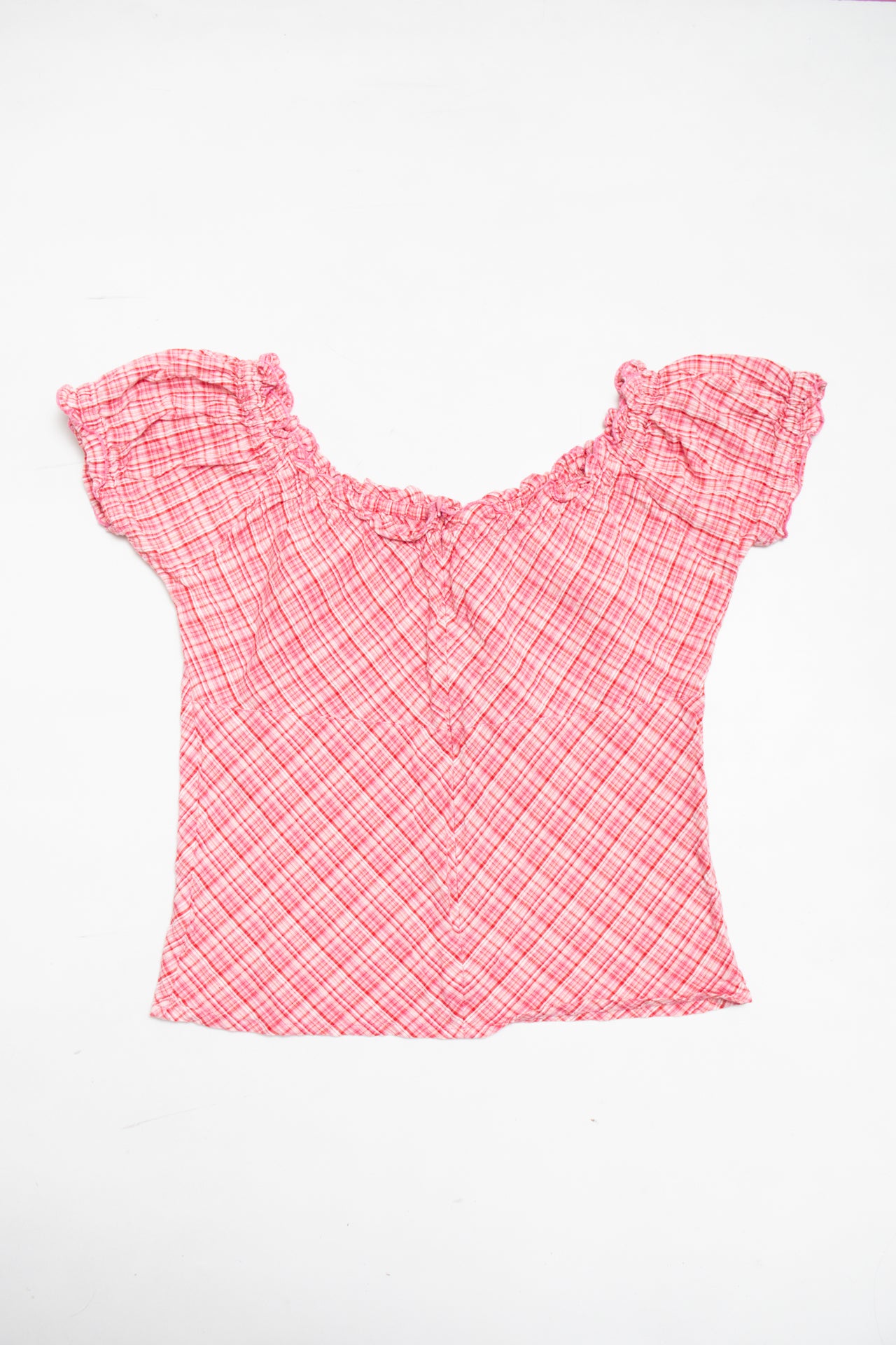 #117 Mim plaid wide neck top | c. 161 | size 10