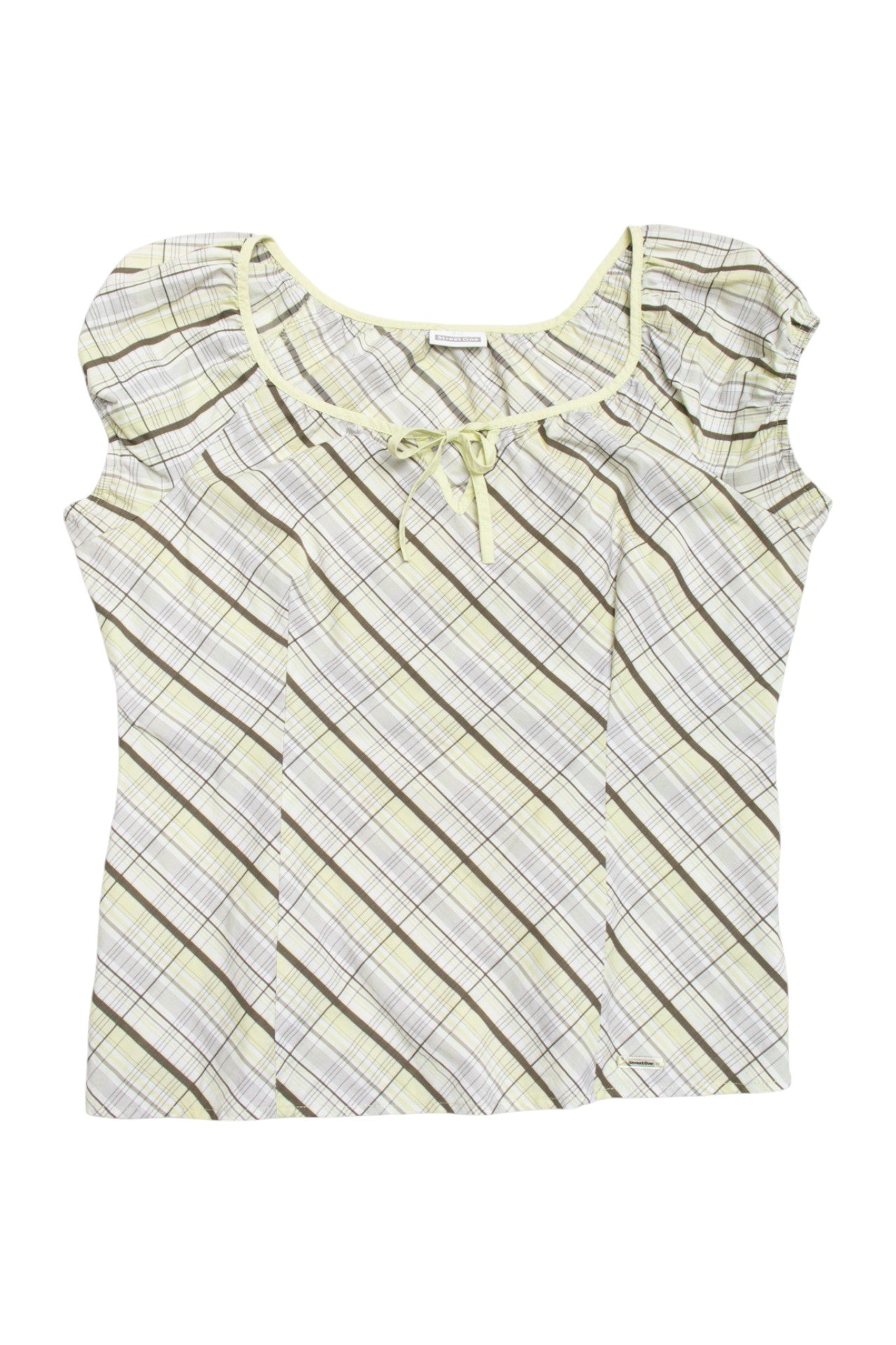 #124 Street One green plaid top | c. 161 | size 12