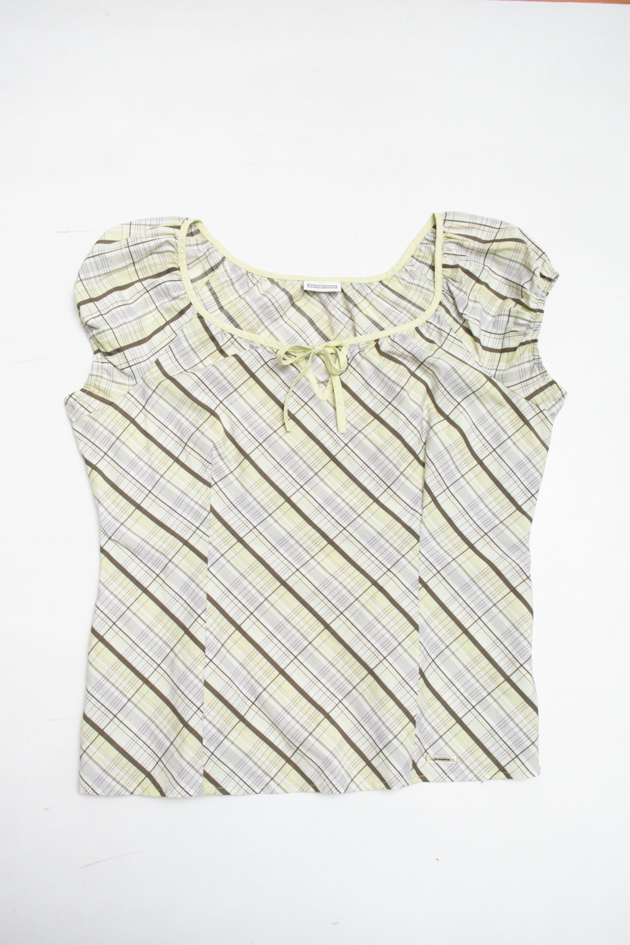 #124 Street One green plaid top | c. 161 | size 12