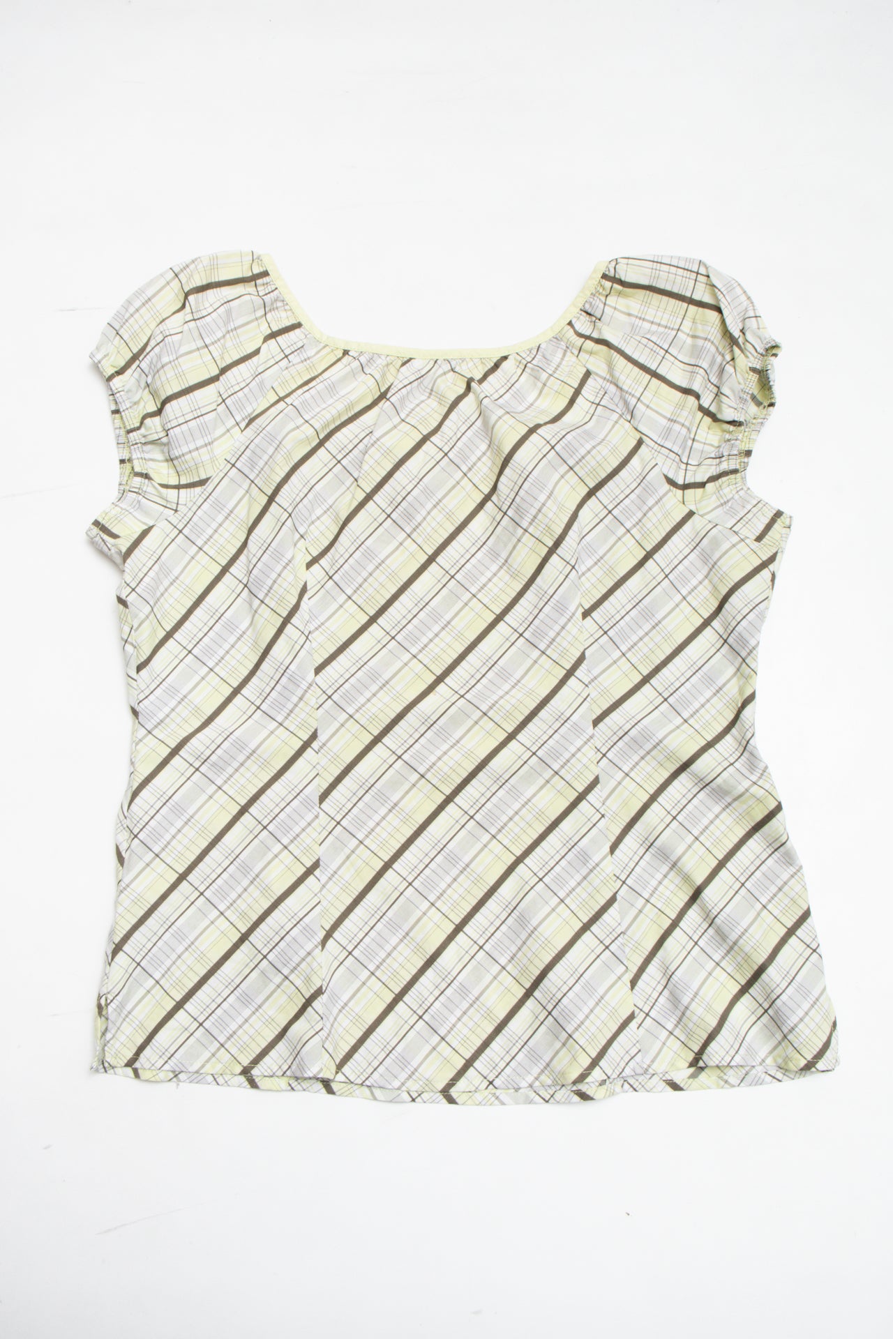 #124 Street One green plaid top | c. 161 | size 12