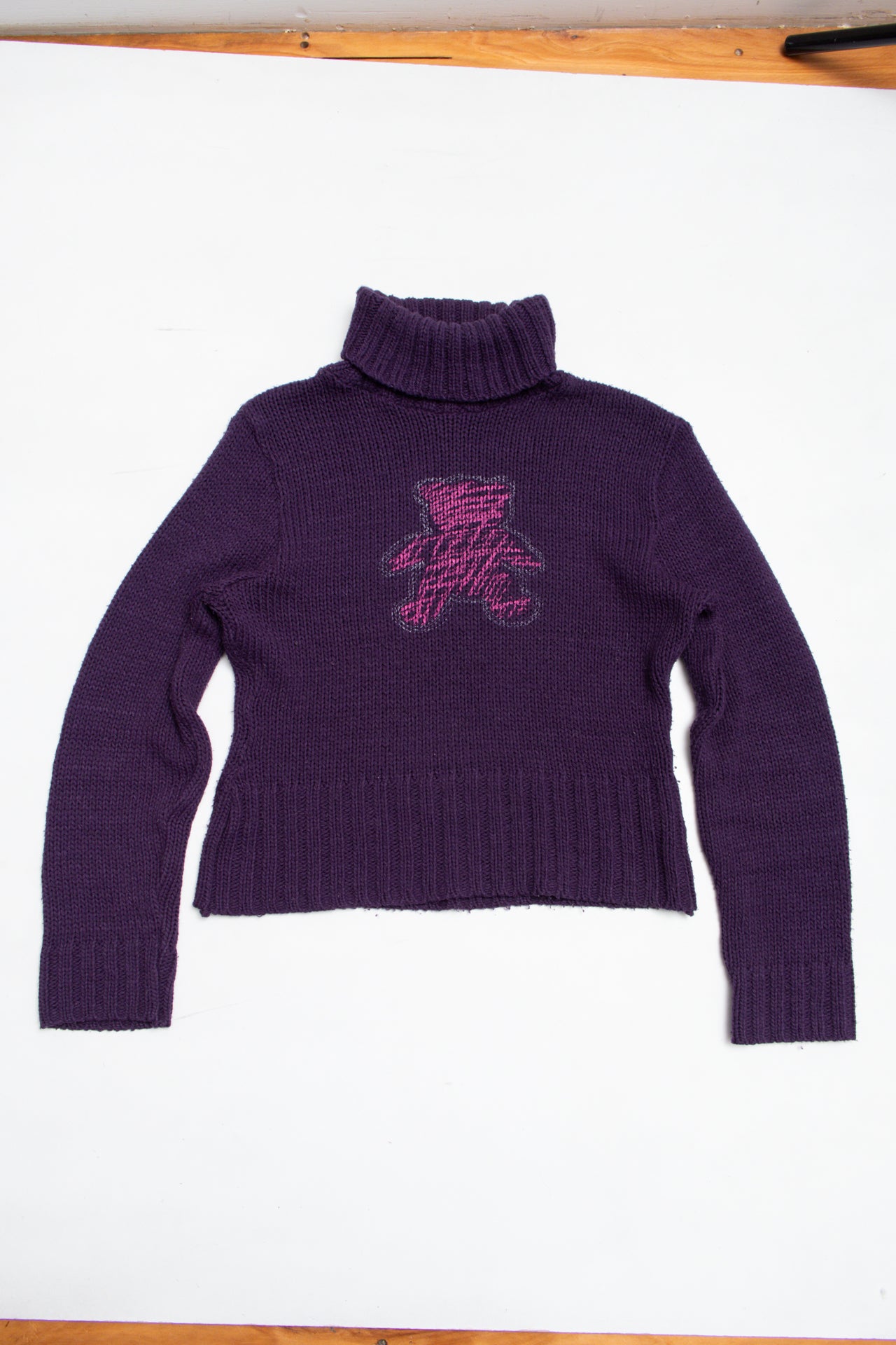#136 bear print pink/purple jumper | c. 161 | size 10