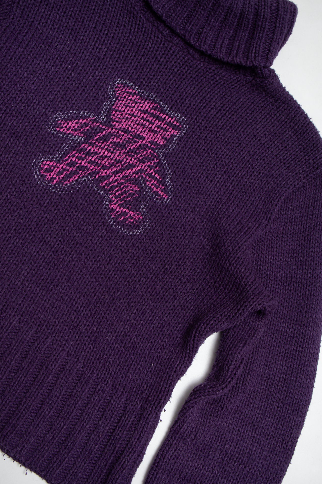 #136 bear print pink/purple jumper | c. 161 | size 10