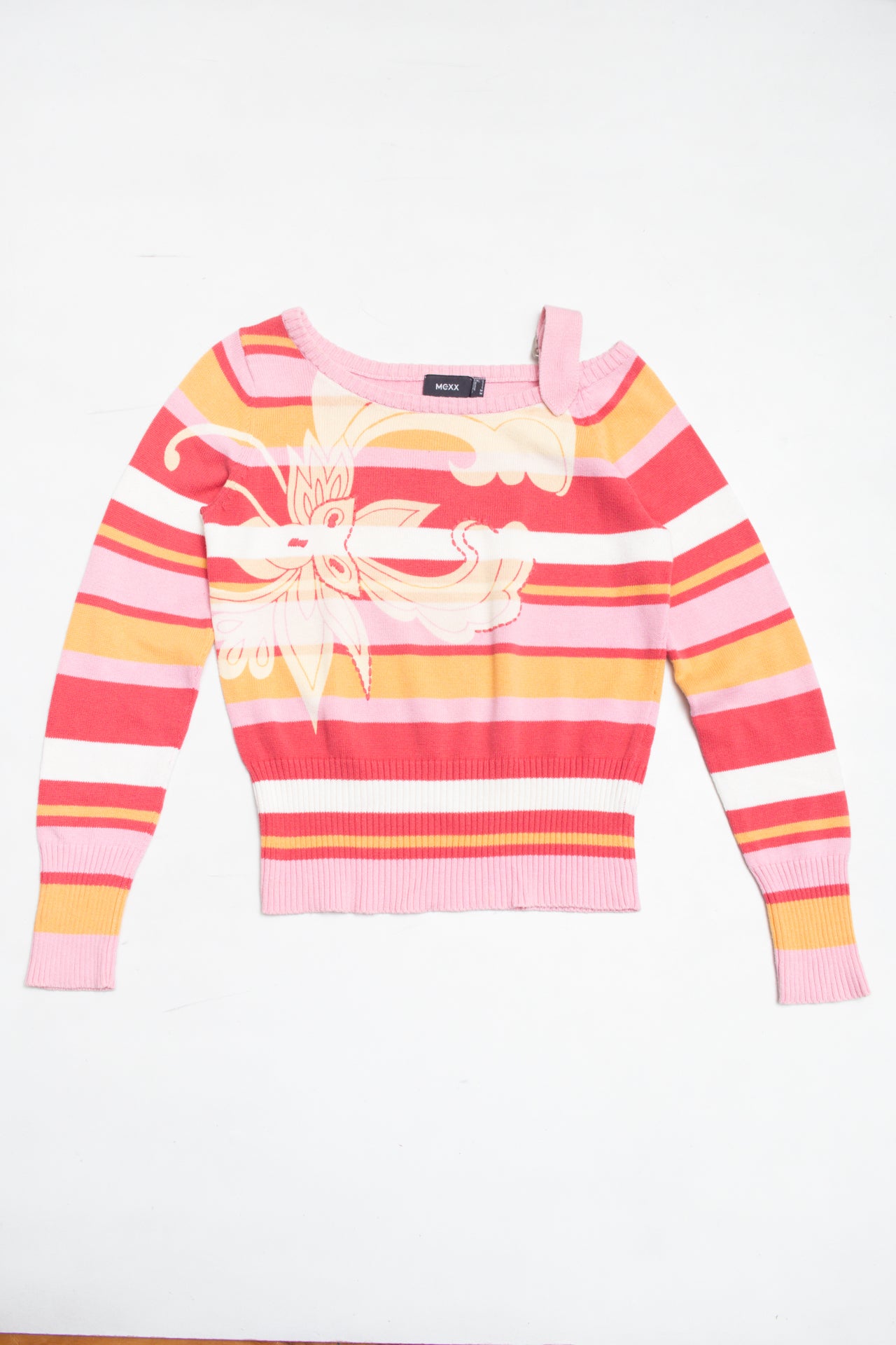 #138 Mexx striped floral cotton jumper | c. 161 | size 8