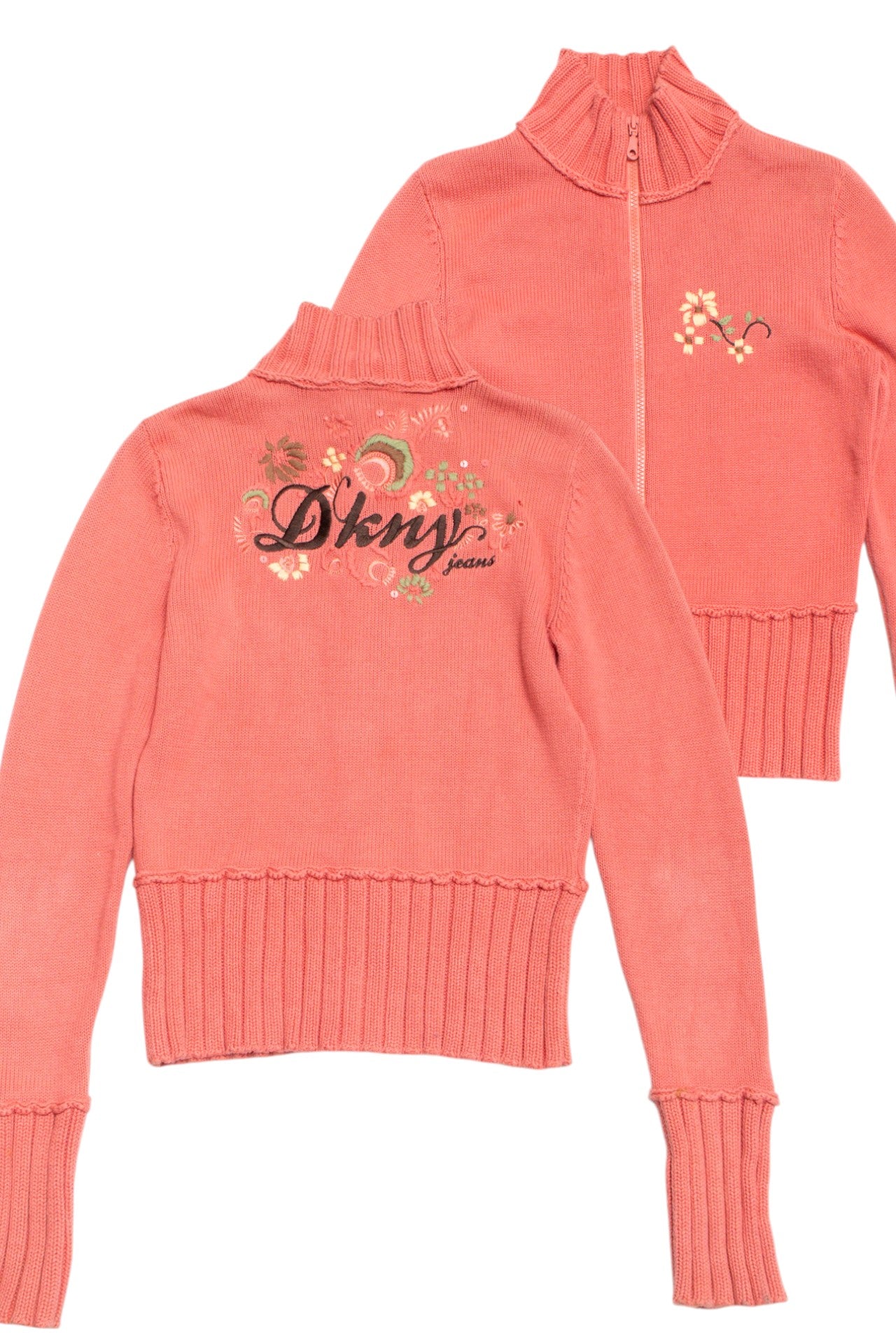 #139 DKNY embroidered zip up jumper | c. 161 | size 8
