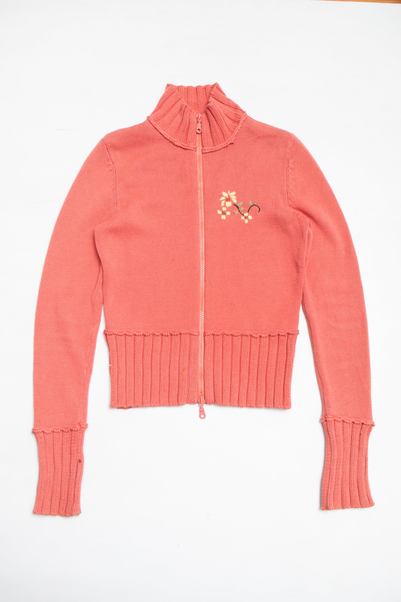 #139 DKNY embroidered zip up jumper | c. 161 | size 8