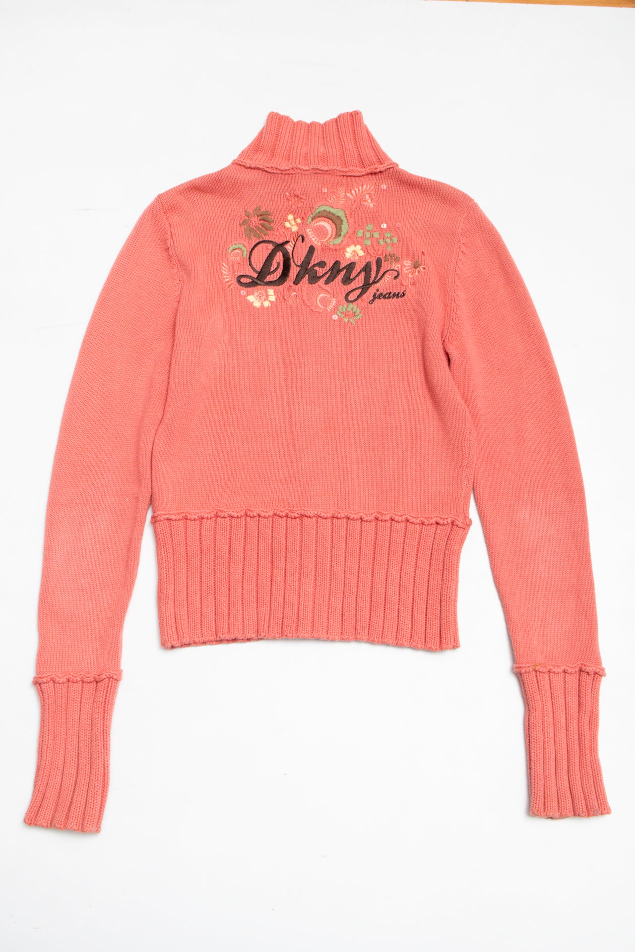#139 DKNY embroidered zip up jumper | c. 161 | size 8