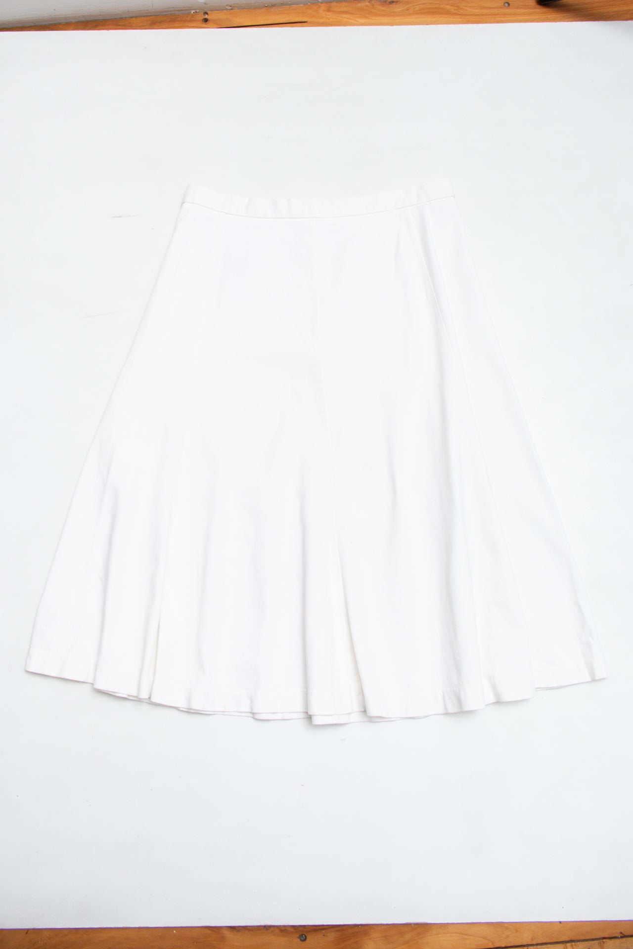 #147 cotton white midi skirt | c. 161 | size 8