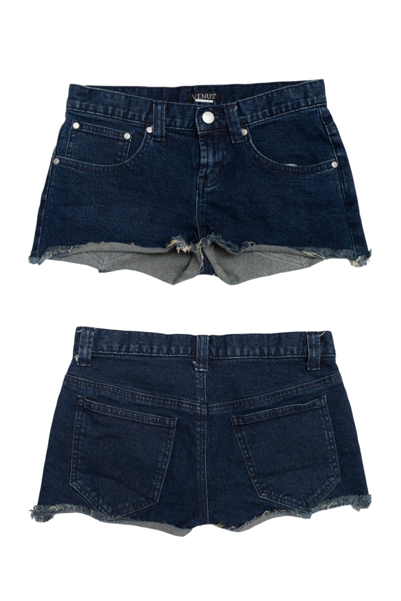 #174 Venus dark wash denim mini shorts | c. 161 | size 6