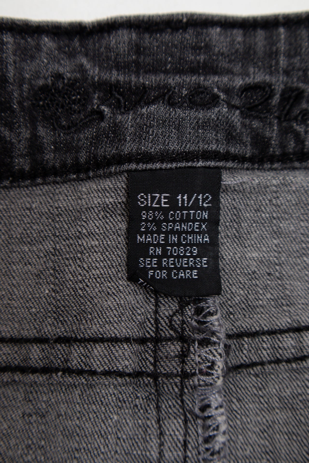 #175 grey wash denim mini skirt | c. 161 | size 8/10