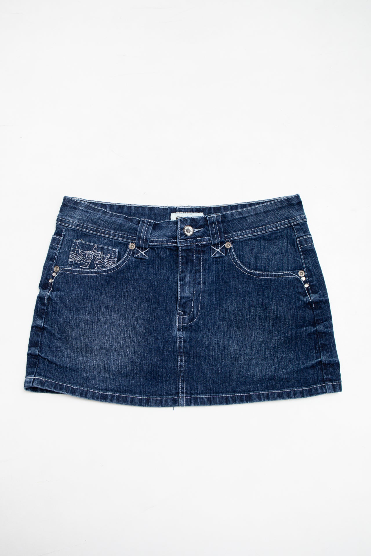 #178 Hot Bottoms embroidered denim mini skirts | c. 161 | size 8