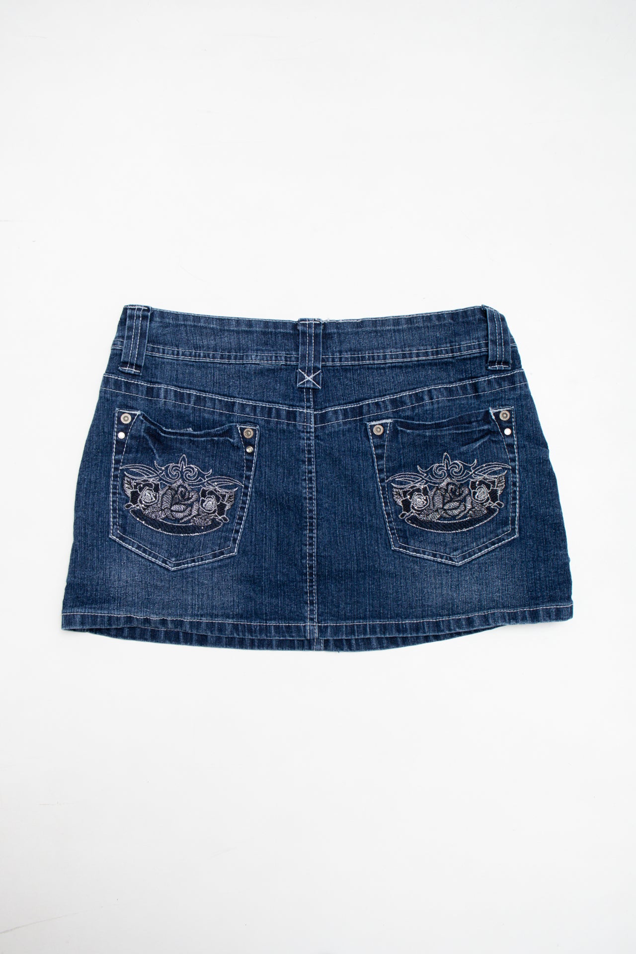 #178 Hot Bottoms embroidered denim mini skirts | c. 161 | size 8