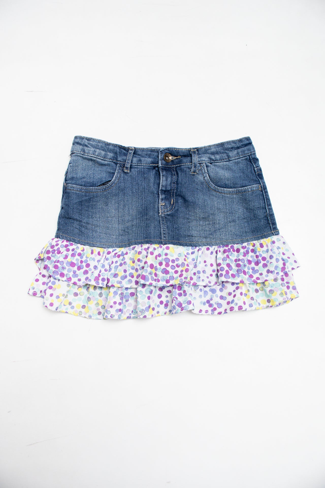 #181 DKNY denim frilled skirt | c. 161 | size 6