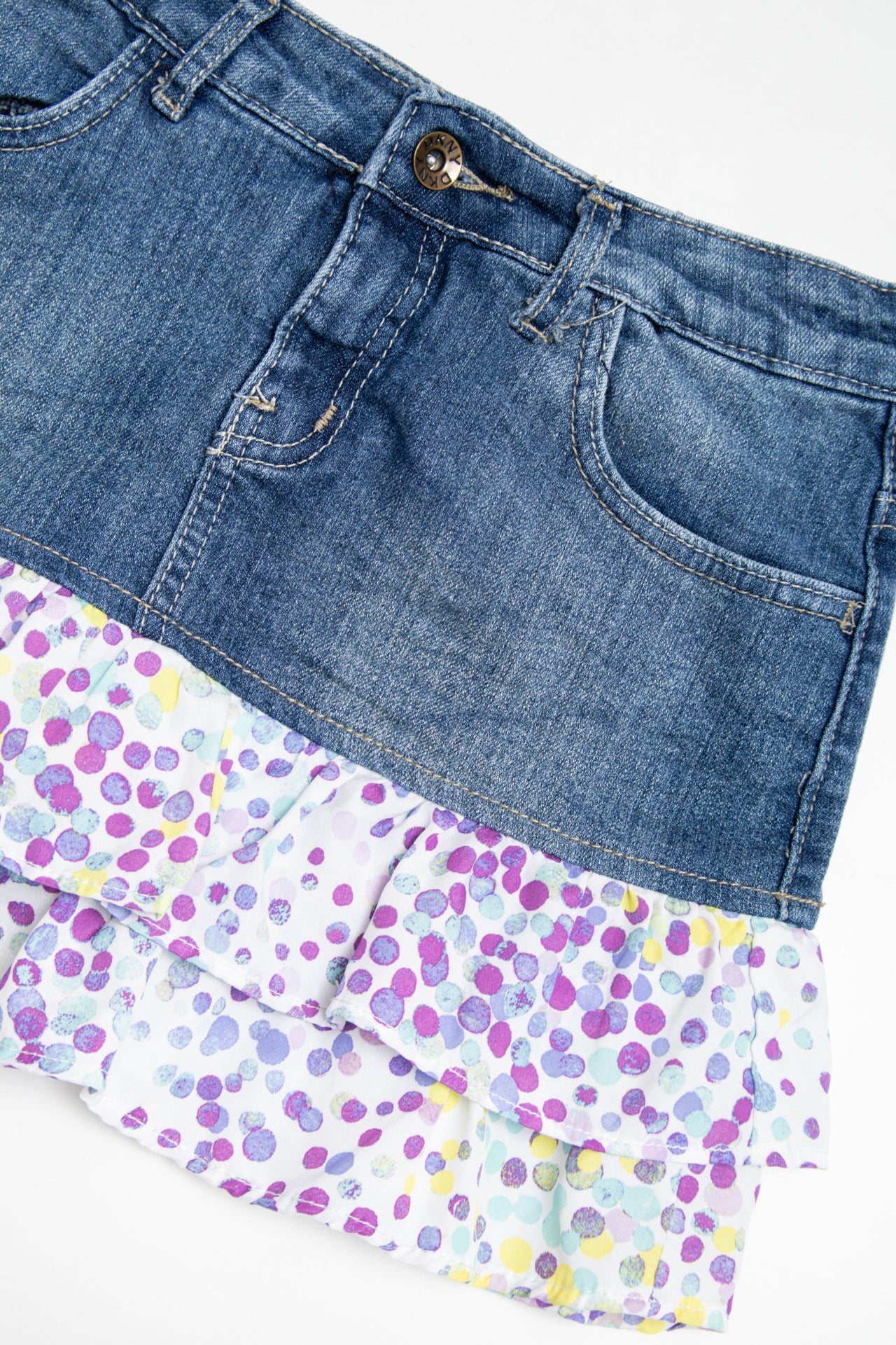 #181 DKNY denim frilled skirt | c. 161 | size 6