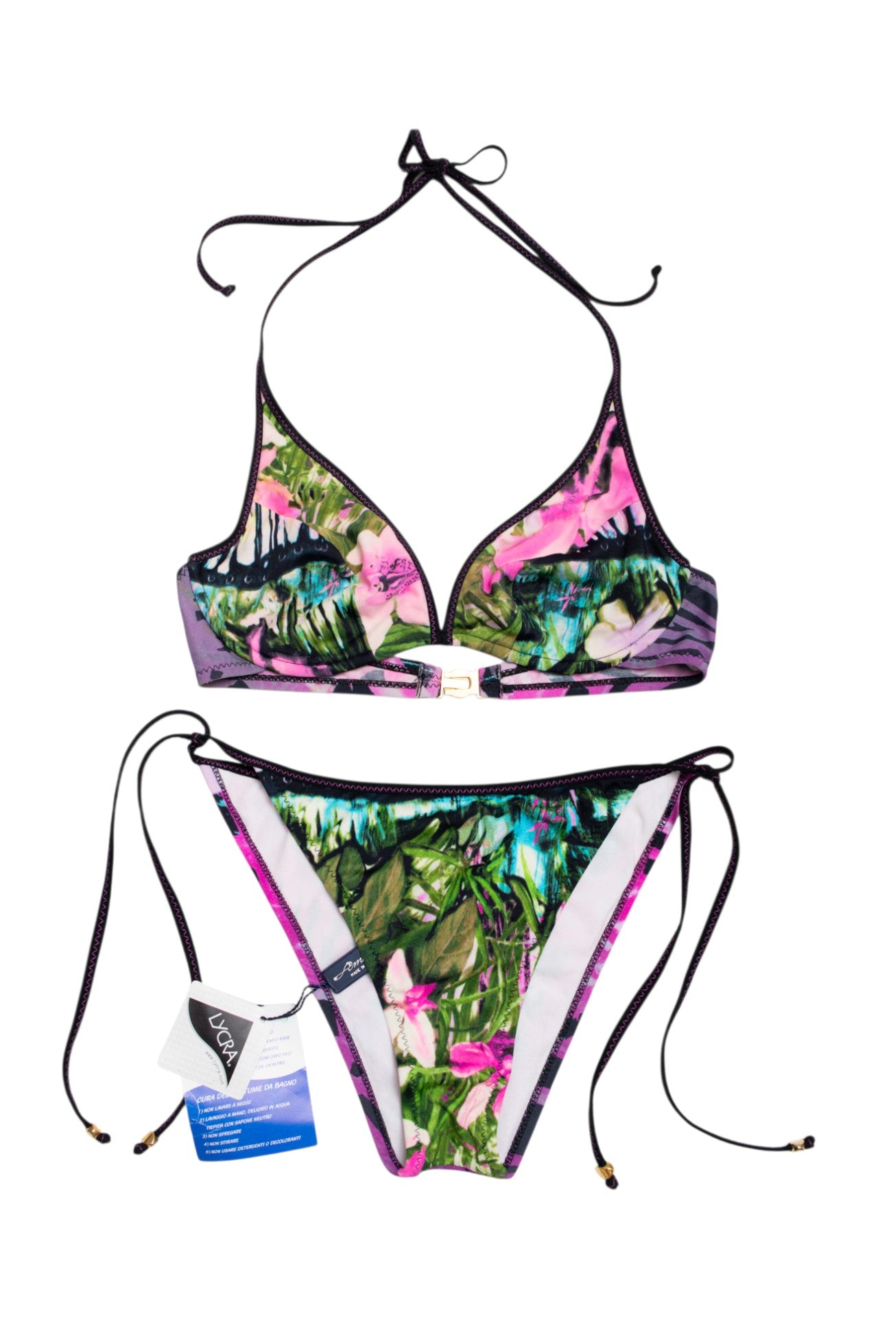 #203 Amarea tropical print bikini set | c. 161 | size 10