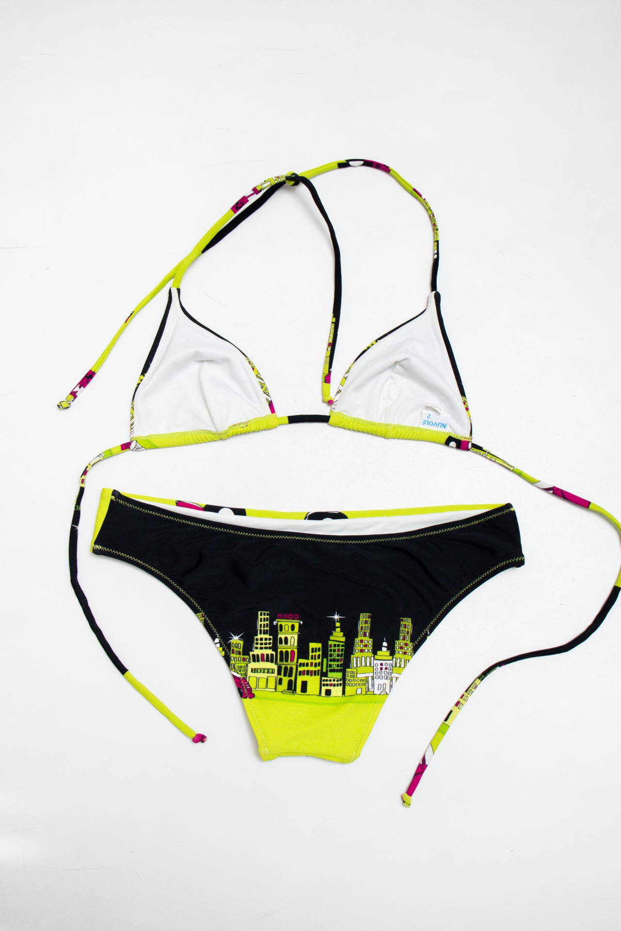 #208 Nuvole city print brat green bikini set | c. 161 | size 8