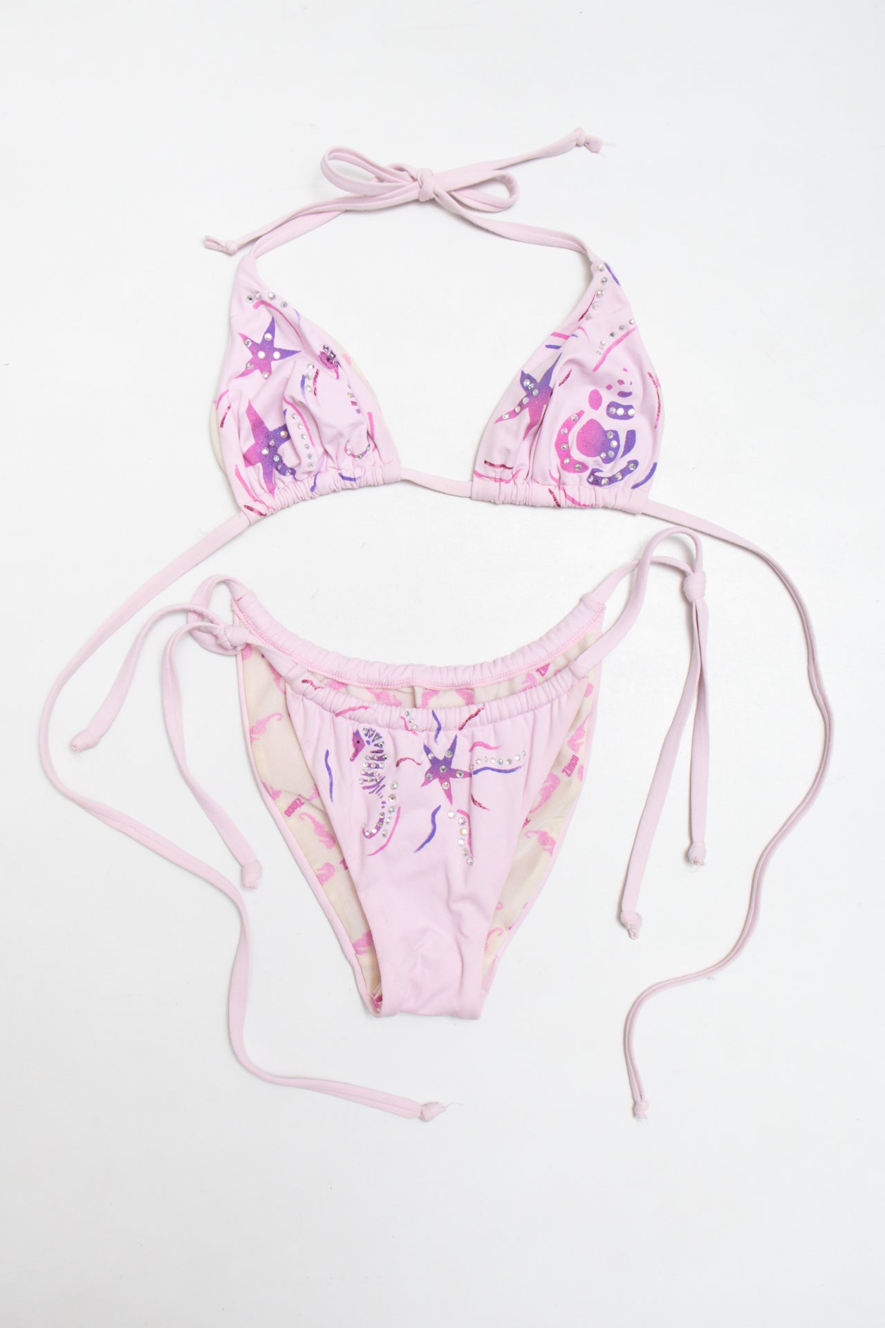#215 Zinco rhinestoned bikini set | c. 161 | size 8