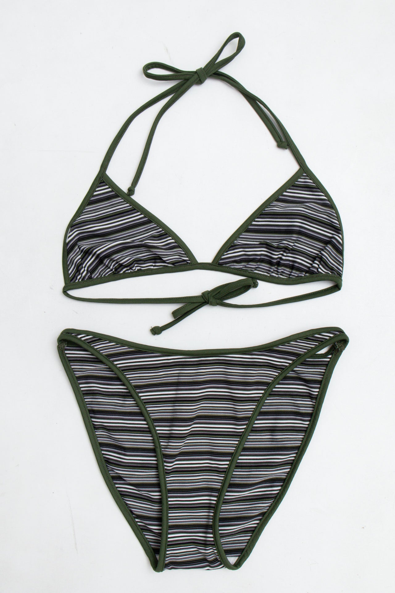 #08 Green Striped Bikini Set | Fast and Furious | Size 8/10