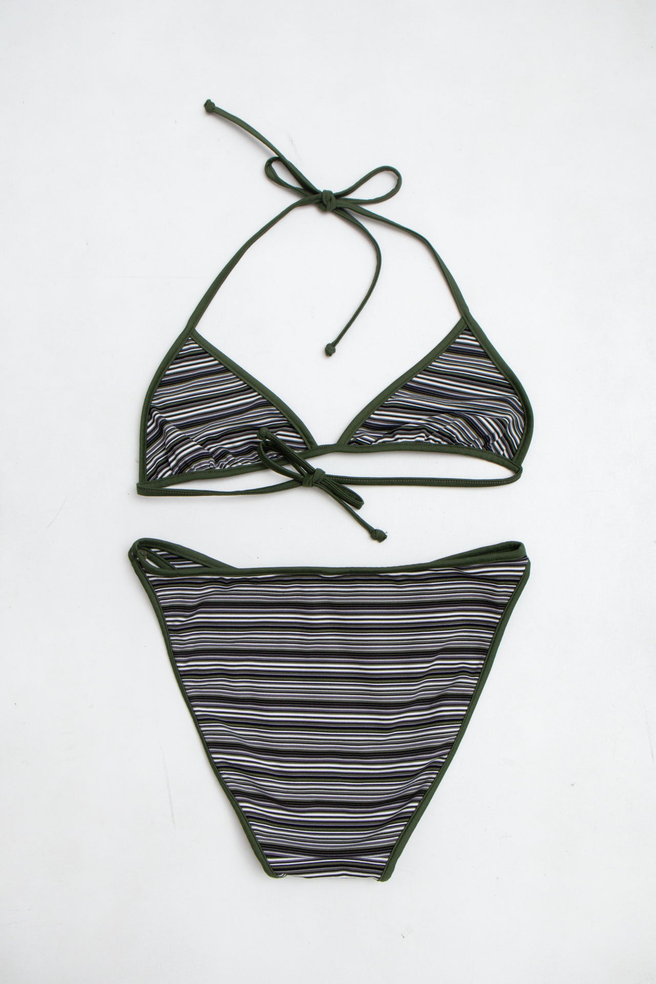 #08 Green Striped Bikini Set | Fast and Furious | Size 8/10