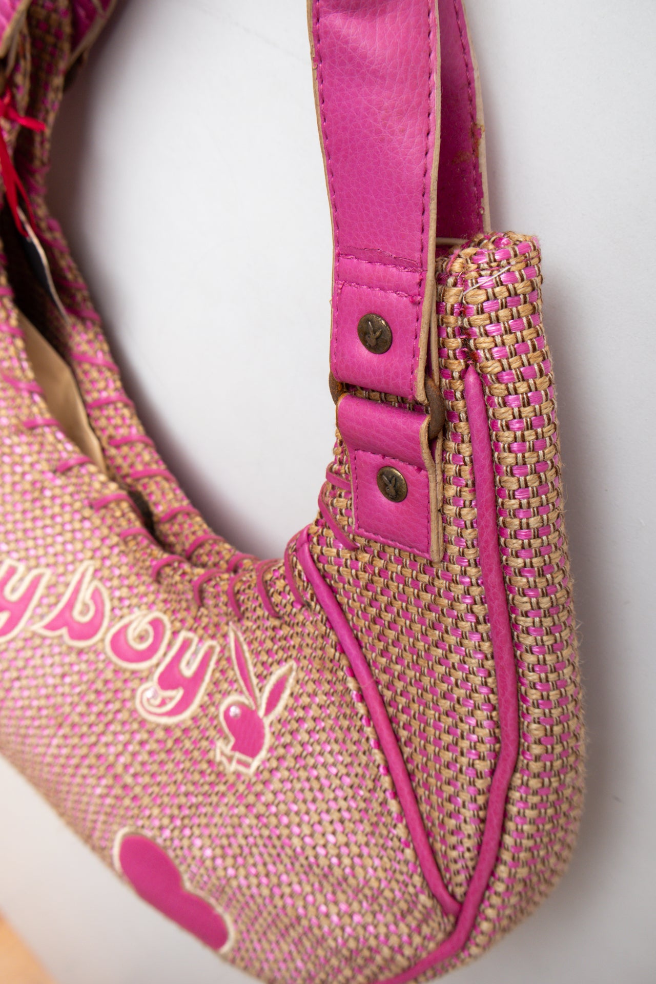 #226 Playboy weaved pink bag | c. 161