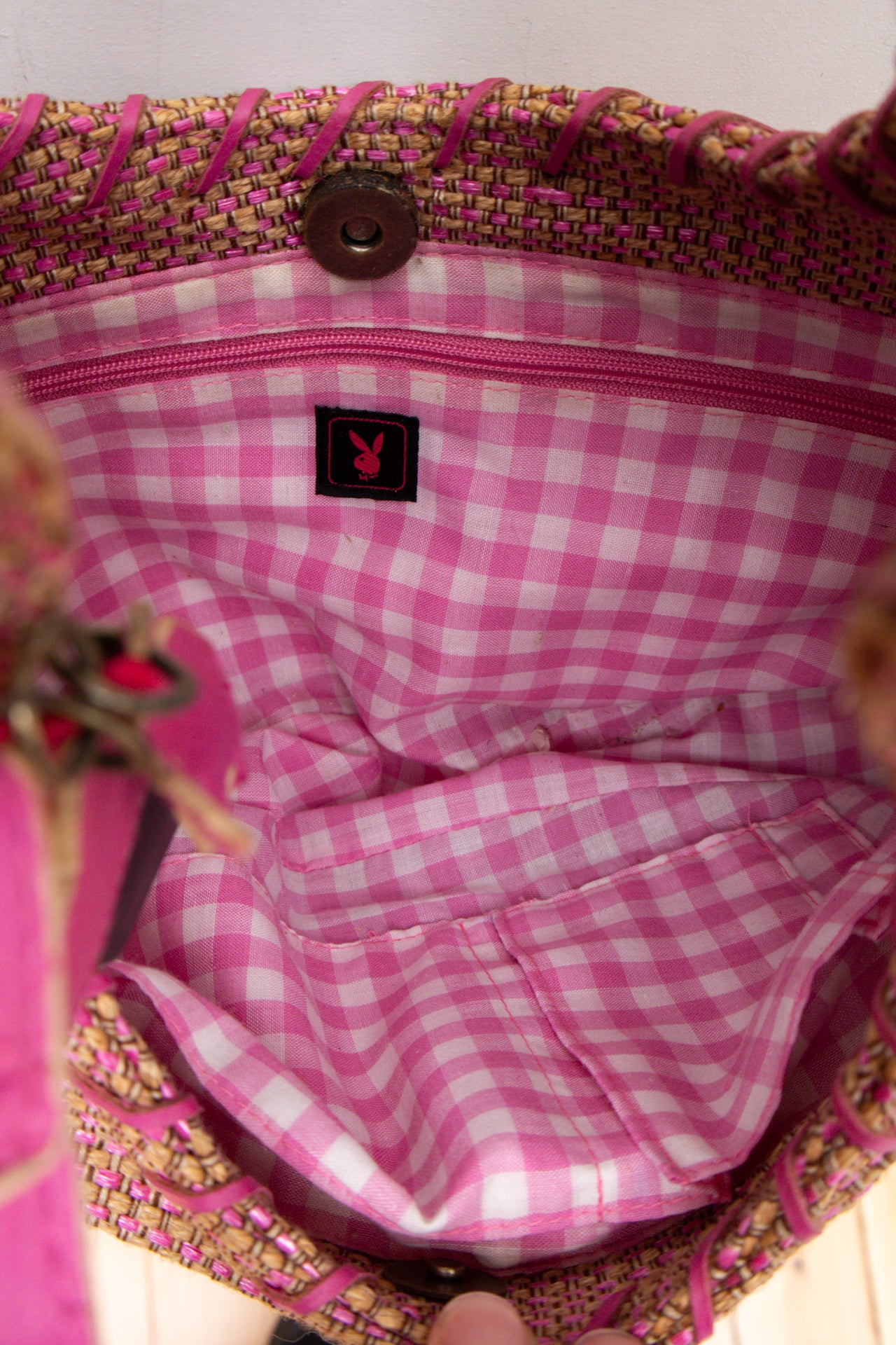 #226 Playboy weaved pink bag | c. 161
