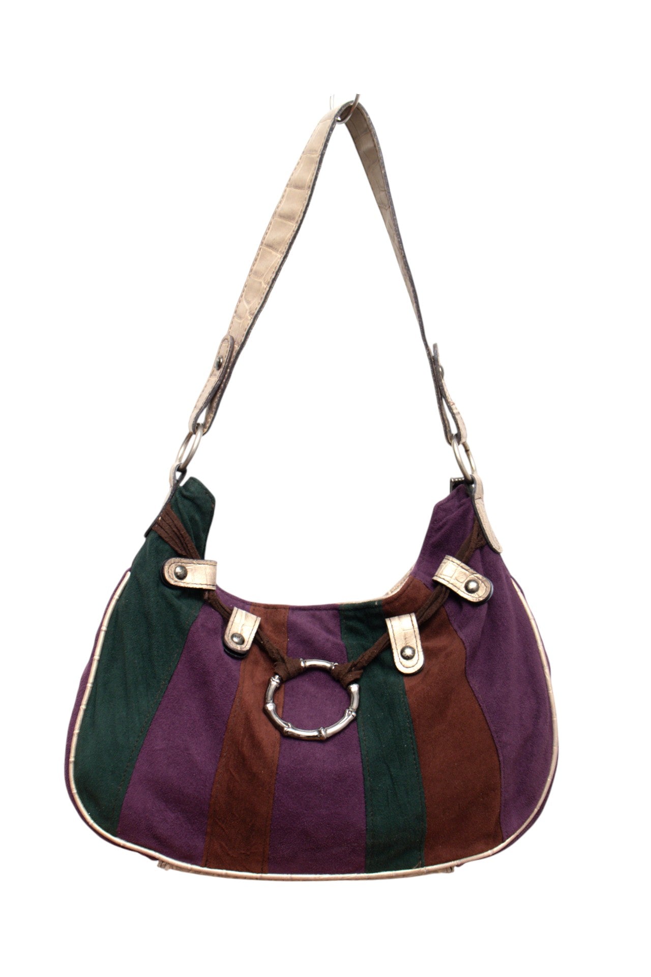 #228 Rich faux suede ring detail bag | c. 161