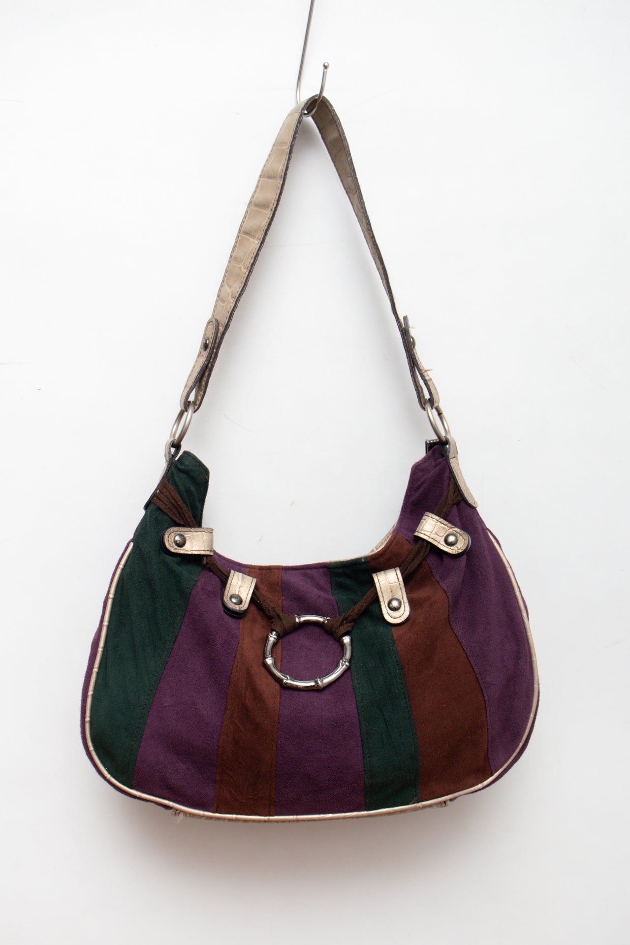 #228 Rich faux suede ring detail bag | c. 161