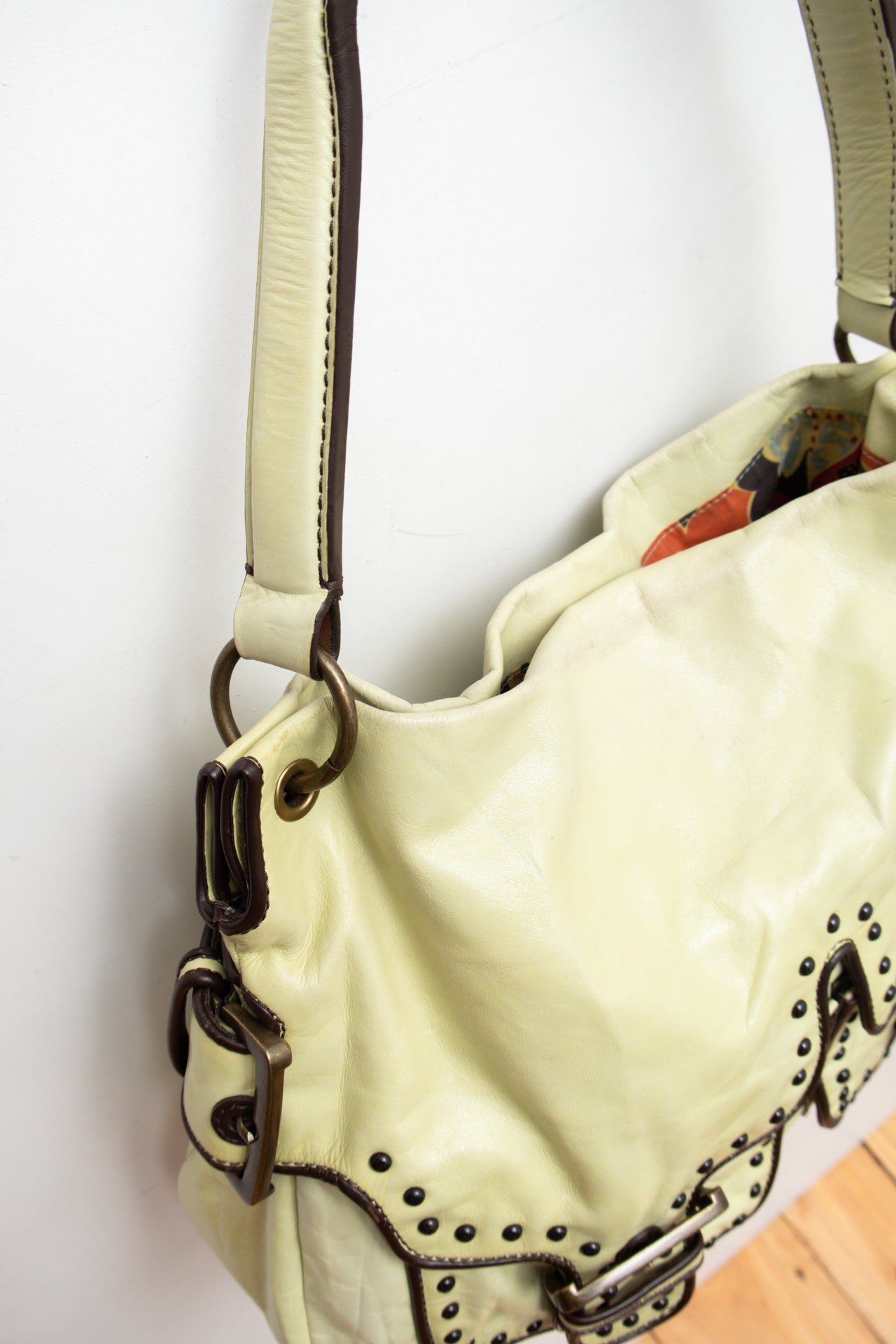 #231 Kate Landry lime green leather bag | c. 161