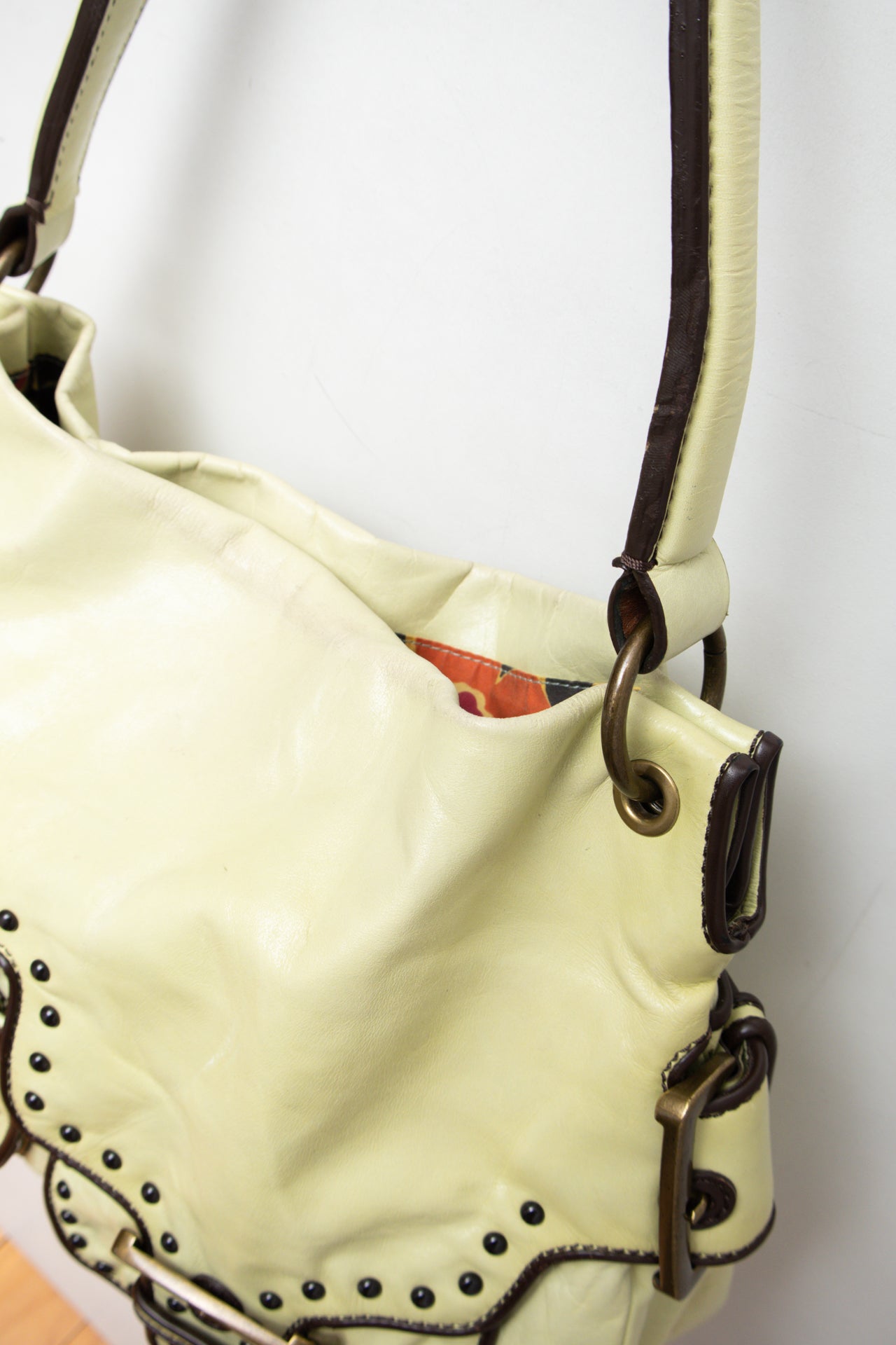 #231 Kate Landry lime green leather bag | c. 161