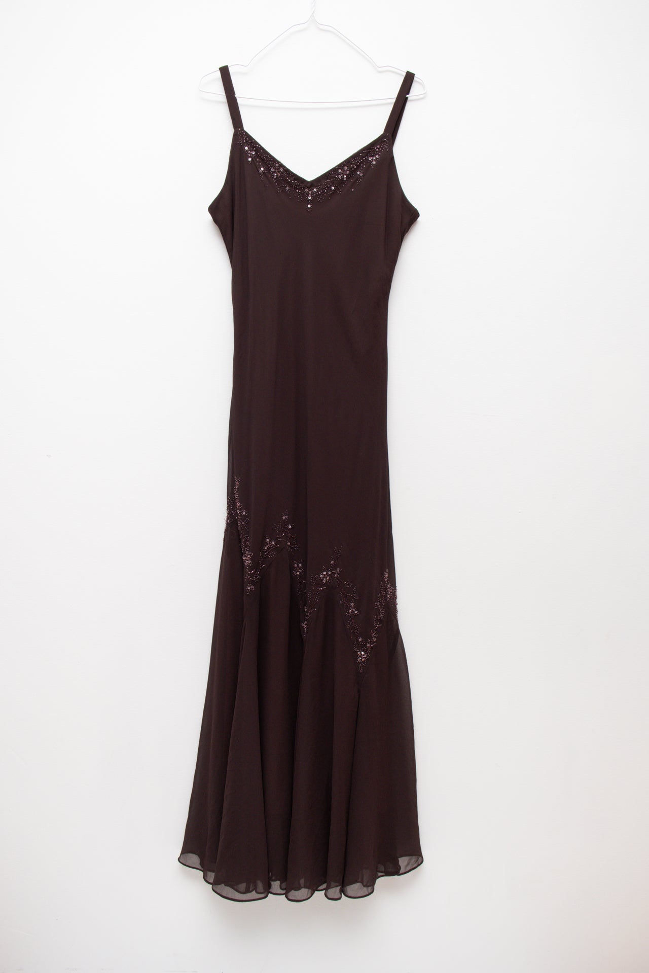 #247 XSCAPE deep drown beaded maxi dress | c. 161 | size 12