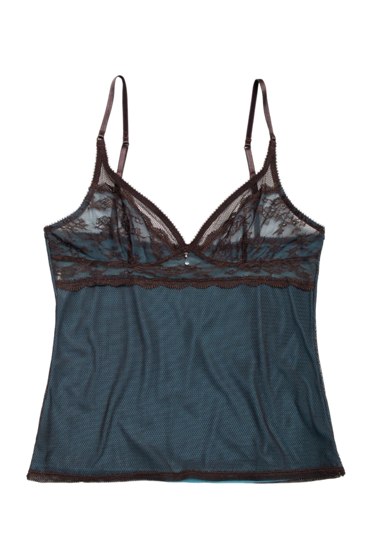 #83 Lace Mesh Camisole Green | c. 171 | Size 10